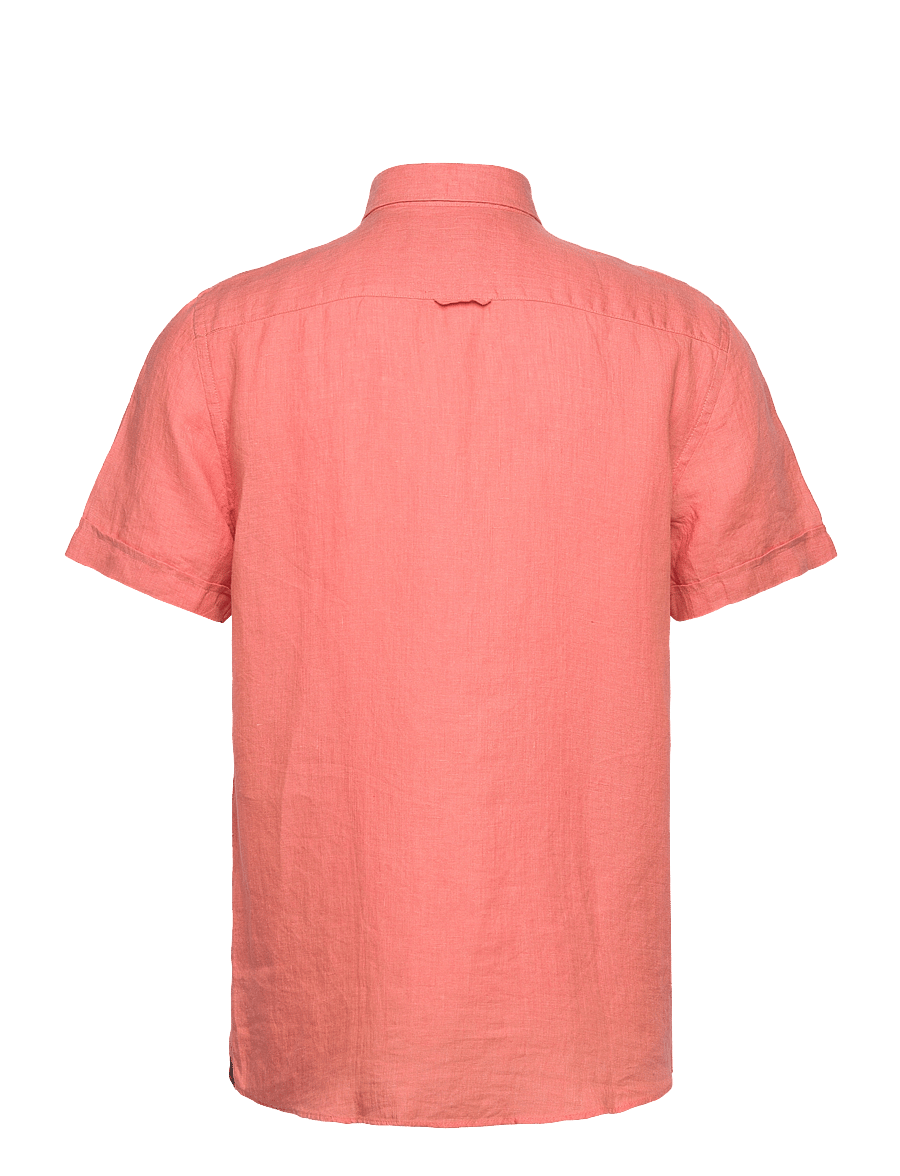 Morris - Douglas Linen SS Shirt-Classic Fit - linen shirts - orange - 1