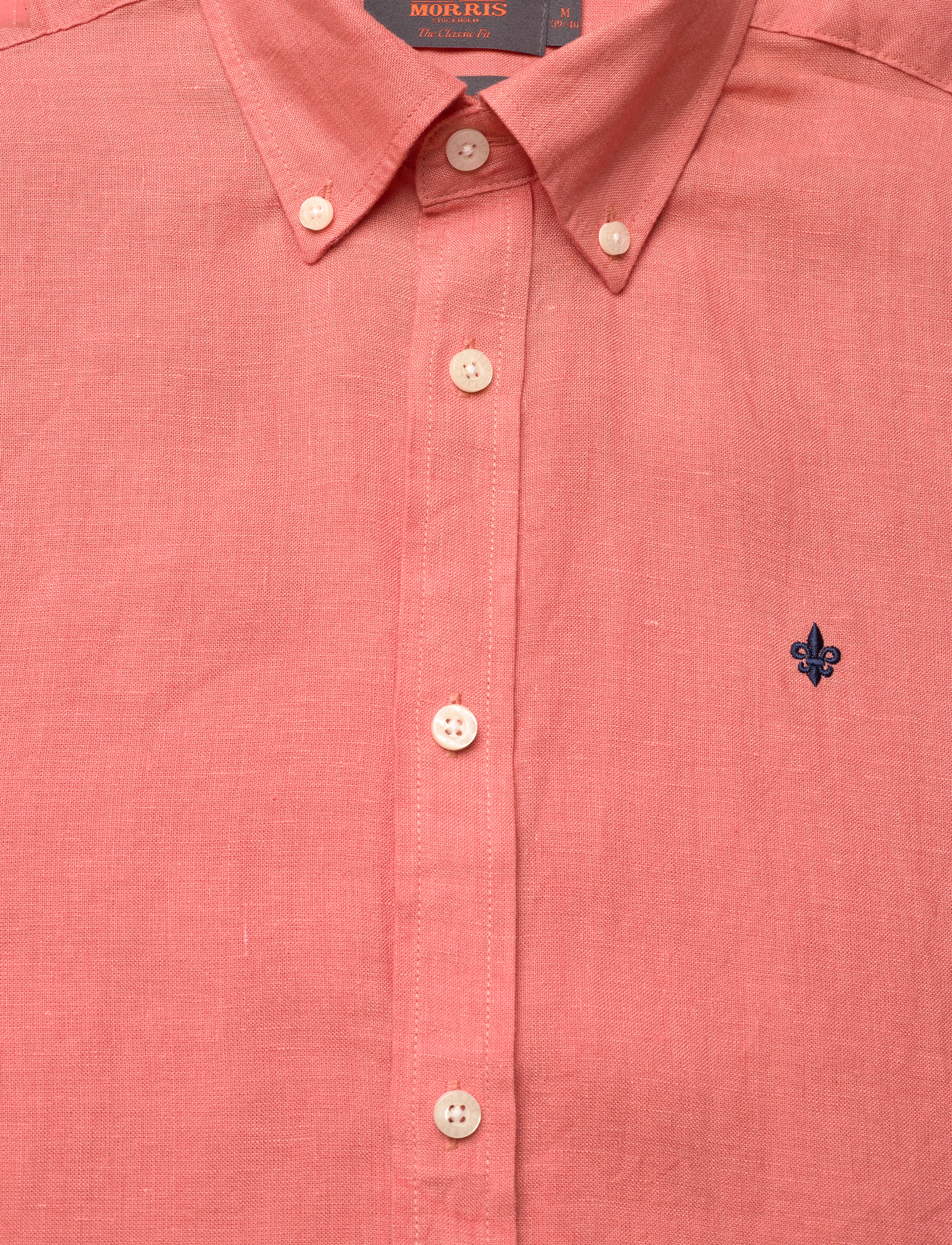 Morris - Douglas Linen SS Shirt-Classic Fit - linased särgid - orange - 2