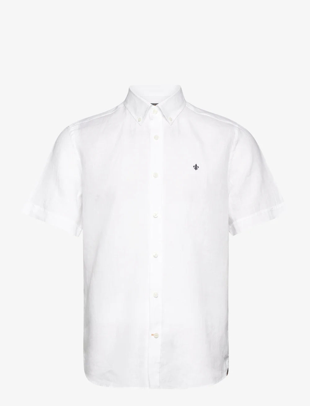 Morris - Douglas BD Linen Shirt SS - linen shirts - white - 0