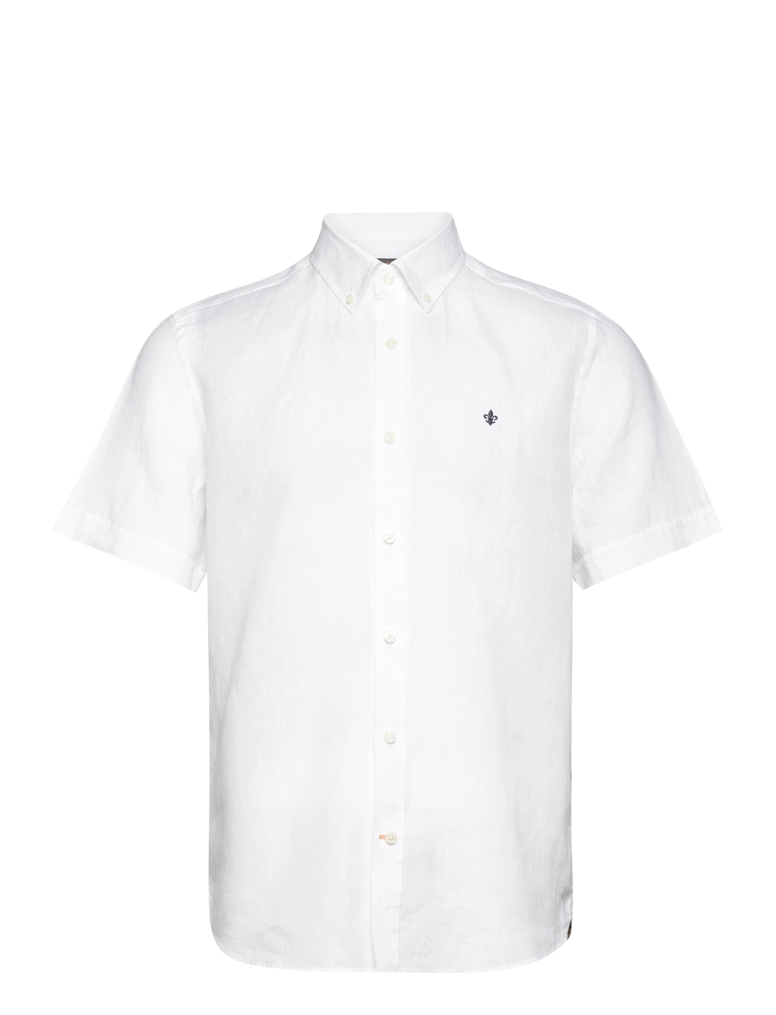 Morris Douglas Linen SS Shirt-Classic Fit - Akcija - WHITE / white