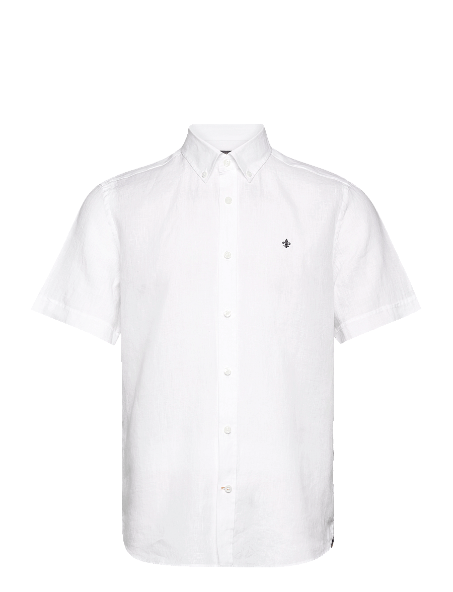 Morris - Douglas Linen SS Shirt-Classic Fit - linen shirts - white - 0