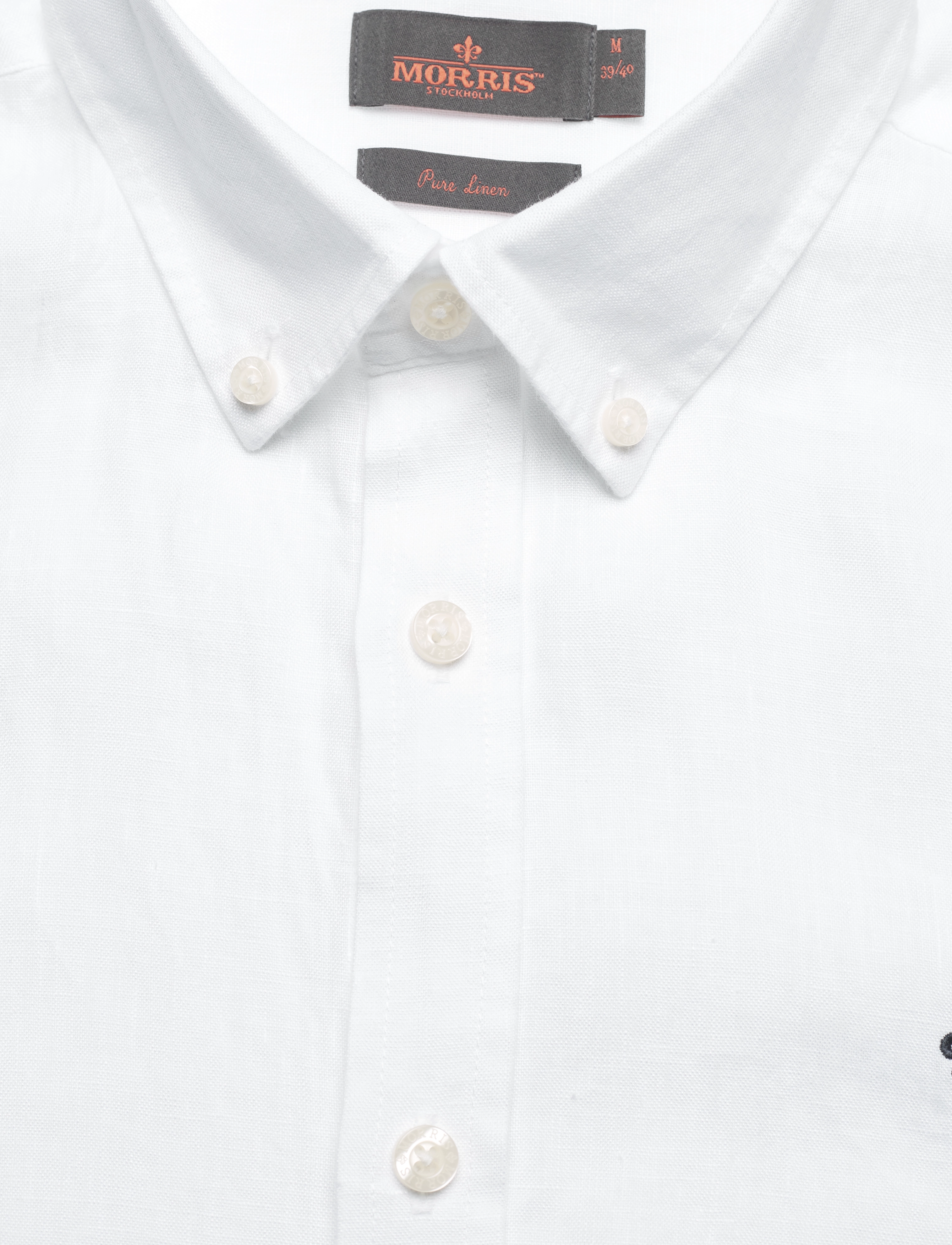 Morris - Douglas Linen SS Shirt-Classic Fit - linased särgid - white - 2