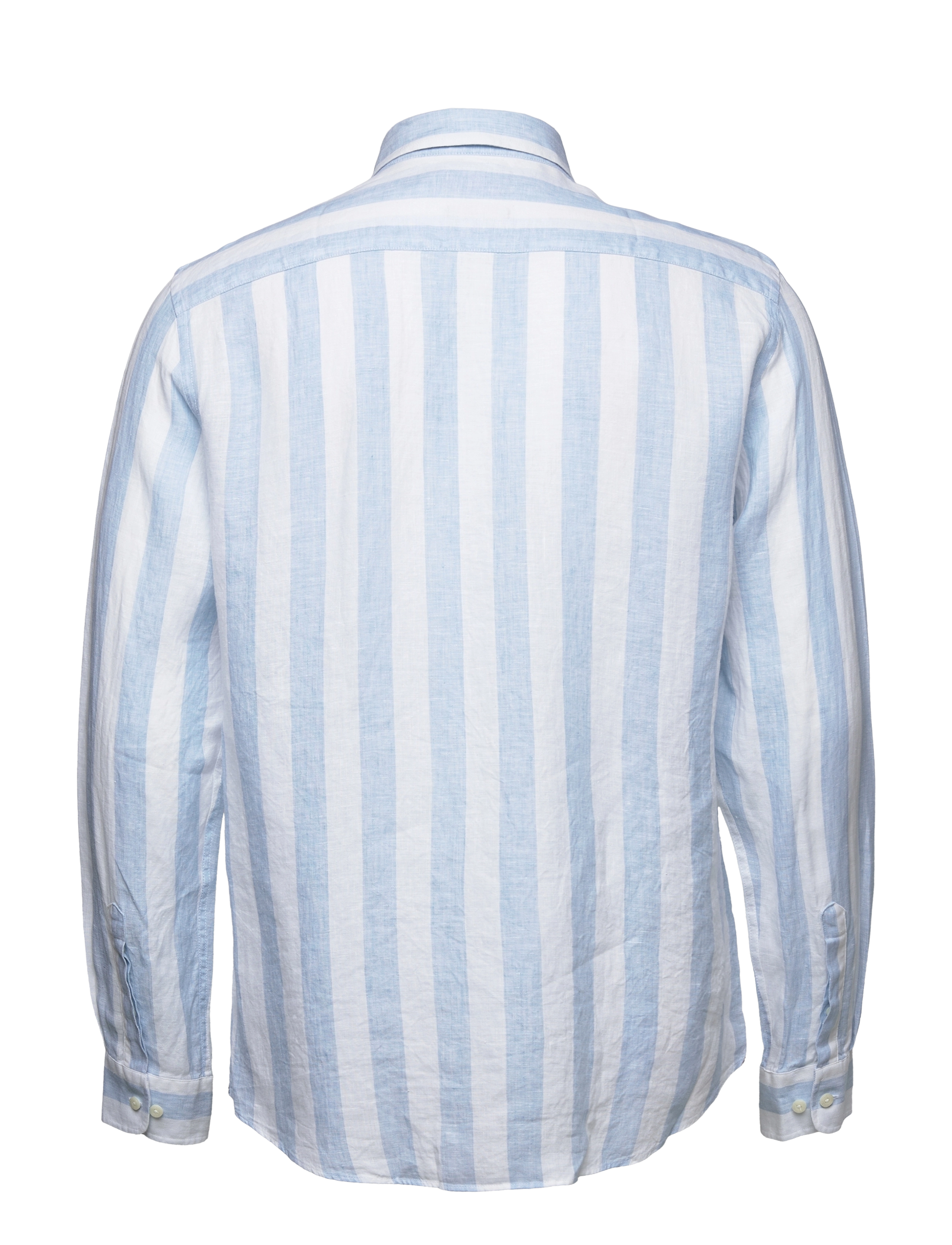 Morris - Douglas Linen Stripe Shirt - blue - 1