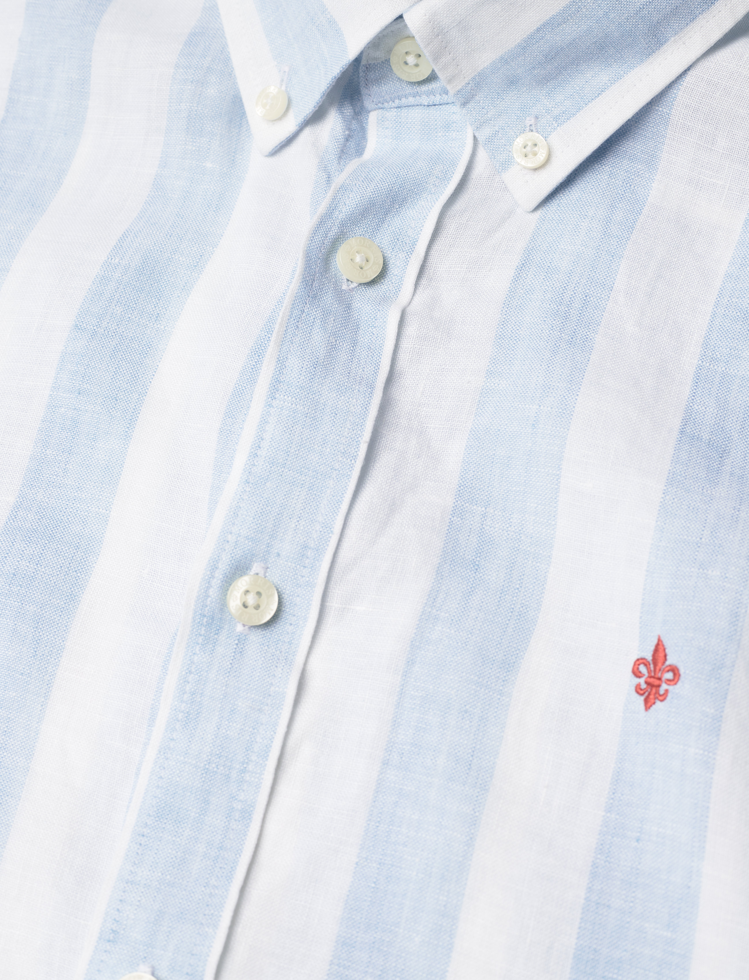 Morris - Douglas Linen Stripe Shirt - blue - 3