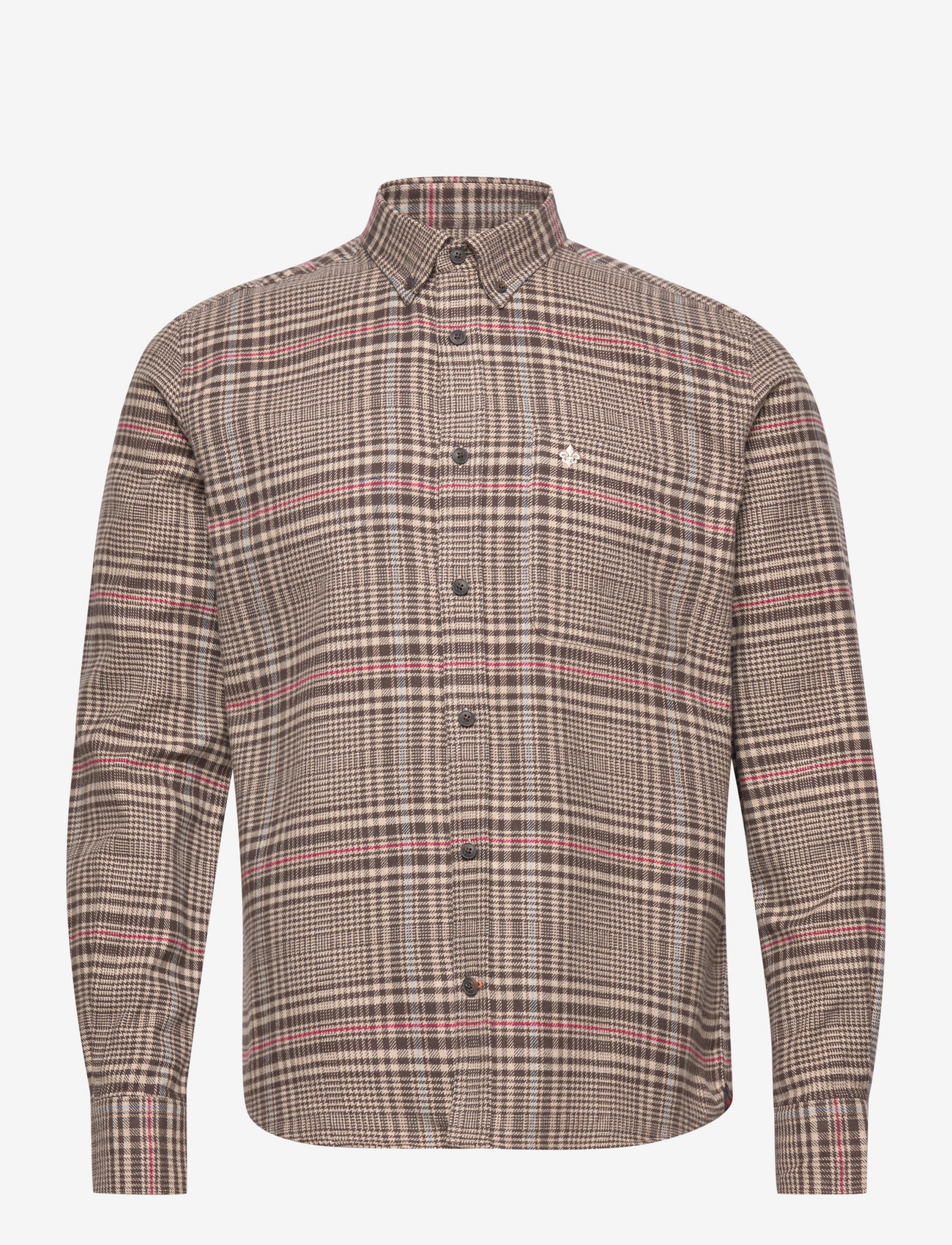 Morris - Multicheck Flannel Shirt BD - brown - 0