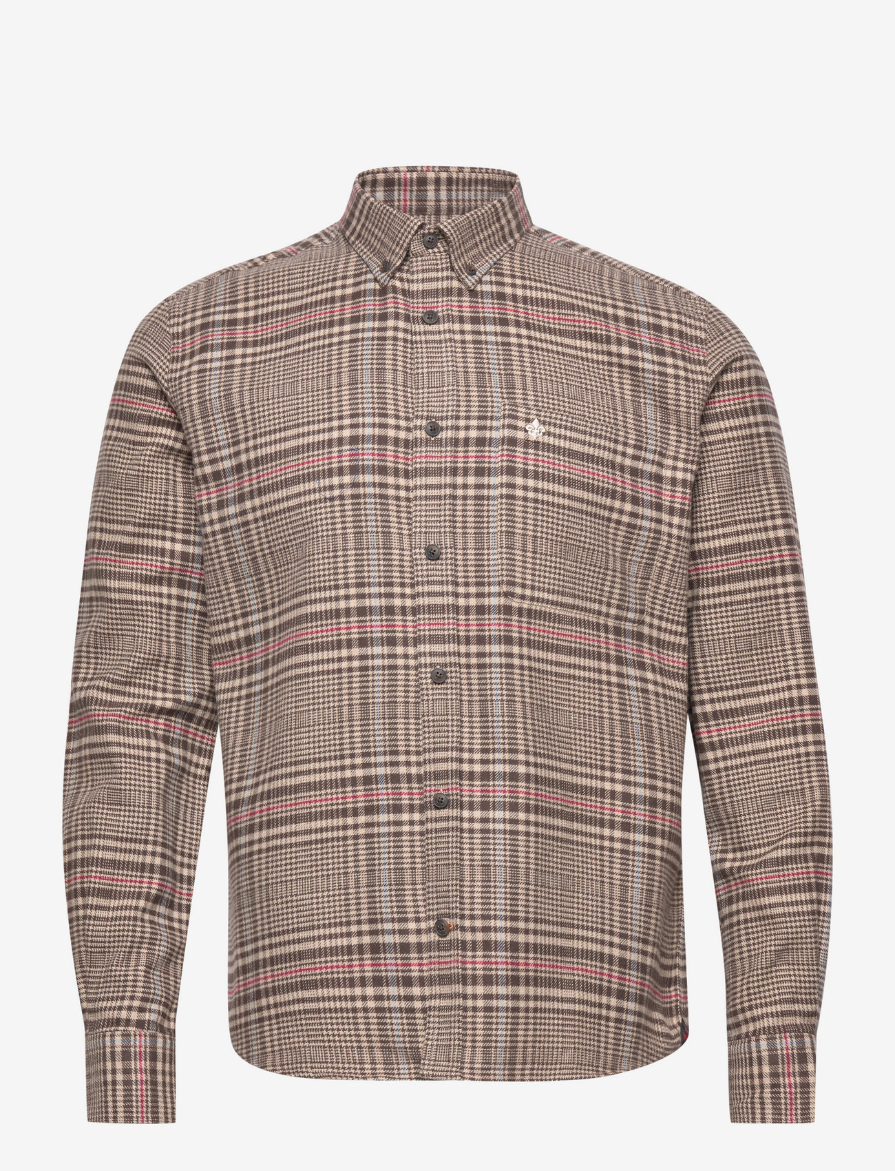 Morris - Multicheck Flannel Shirt BD - karierte hemden - brown - 0