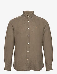 Morris - Douglas Linen BD Shirt - leinenhemden - olive - 0