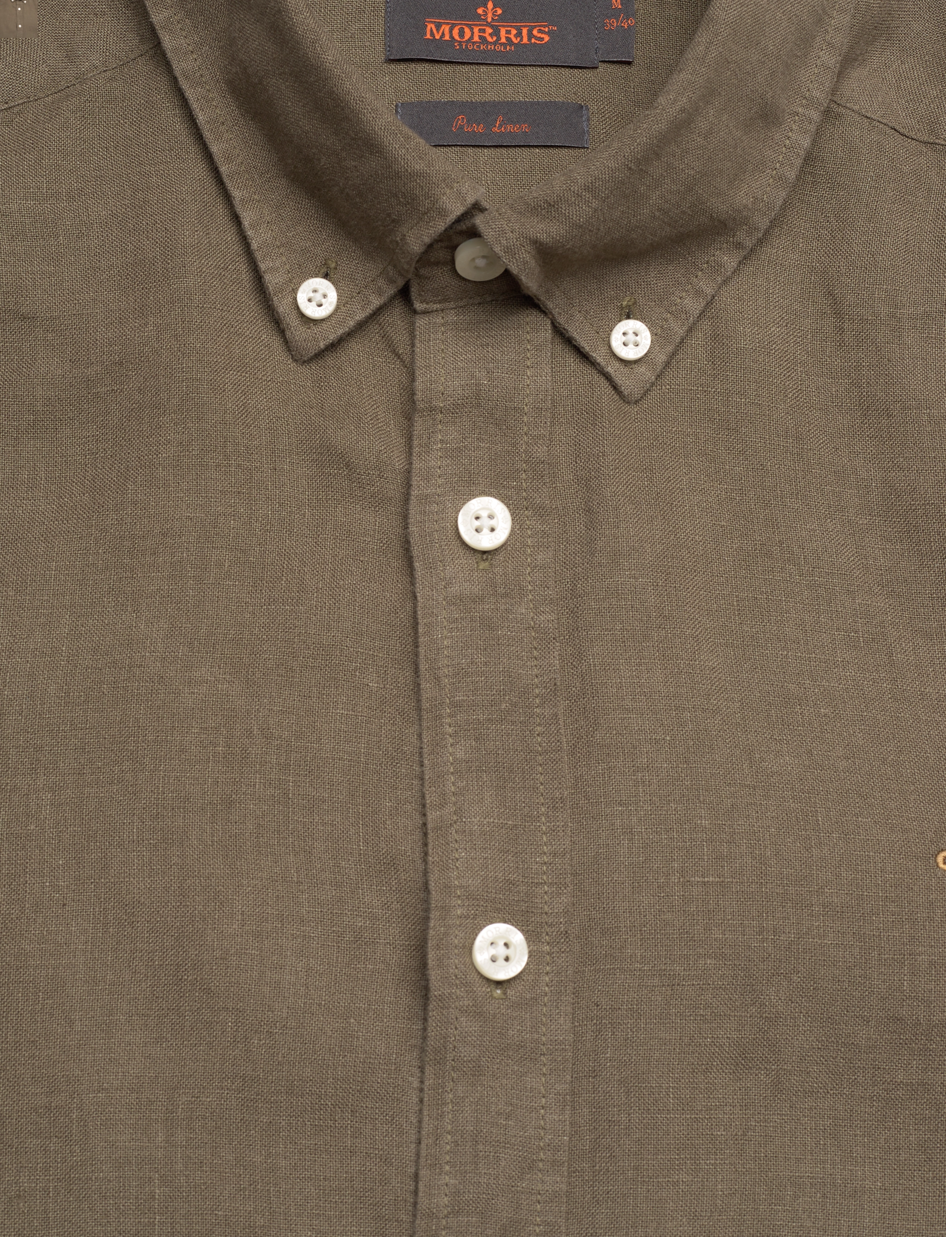 Morris - Douglas Linen BD Shirt - olive - 2