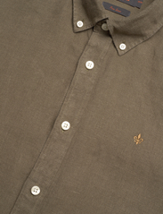 Morris - Douglas Linen BD Shirt - hørskjorter - olive - 3