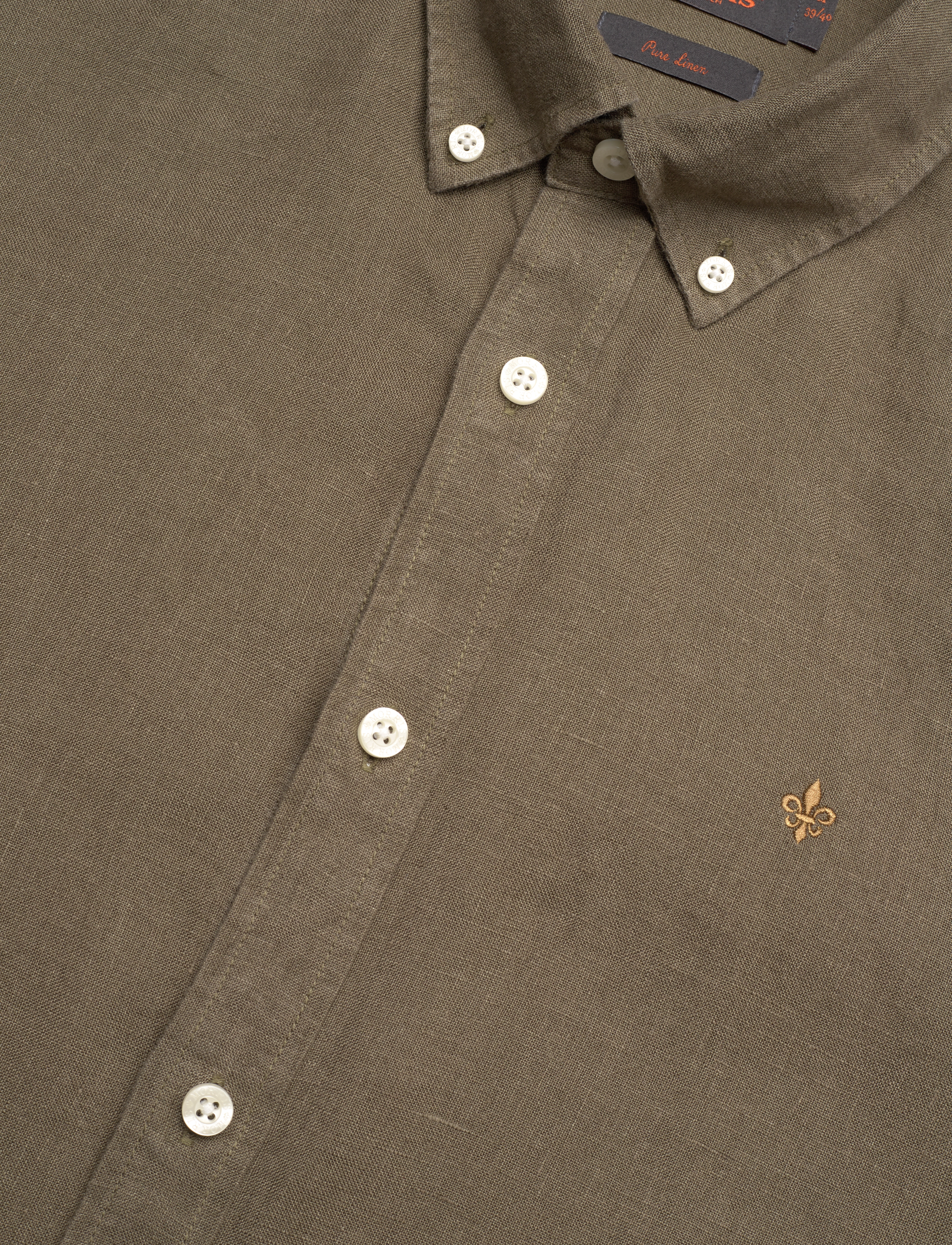 Morris - Douglas Linen BD Shirt - olive - 3