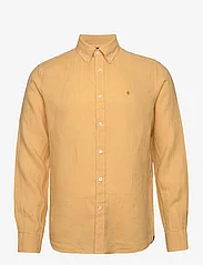 Morris - Douglas Linen BD Shirt - linnen overhemden - yellow - 0