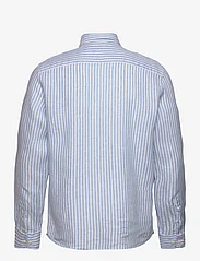 Morris - Douglas Linen Stripe BD Shirt - linskjorter - blue - 1