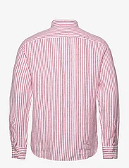 Morris - Douglas Linen Stripe BD Shirt - hørskjorter - cerise - 1