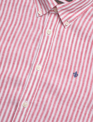 Morris - Douglas Linen Stripe BD Shirt - leinenhemden - cerise - 3