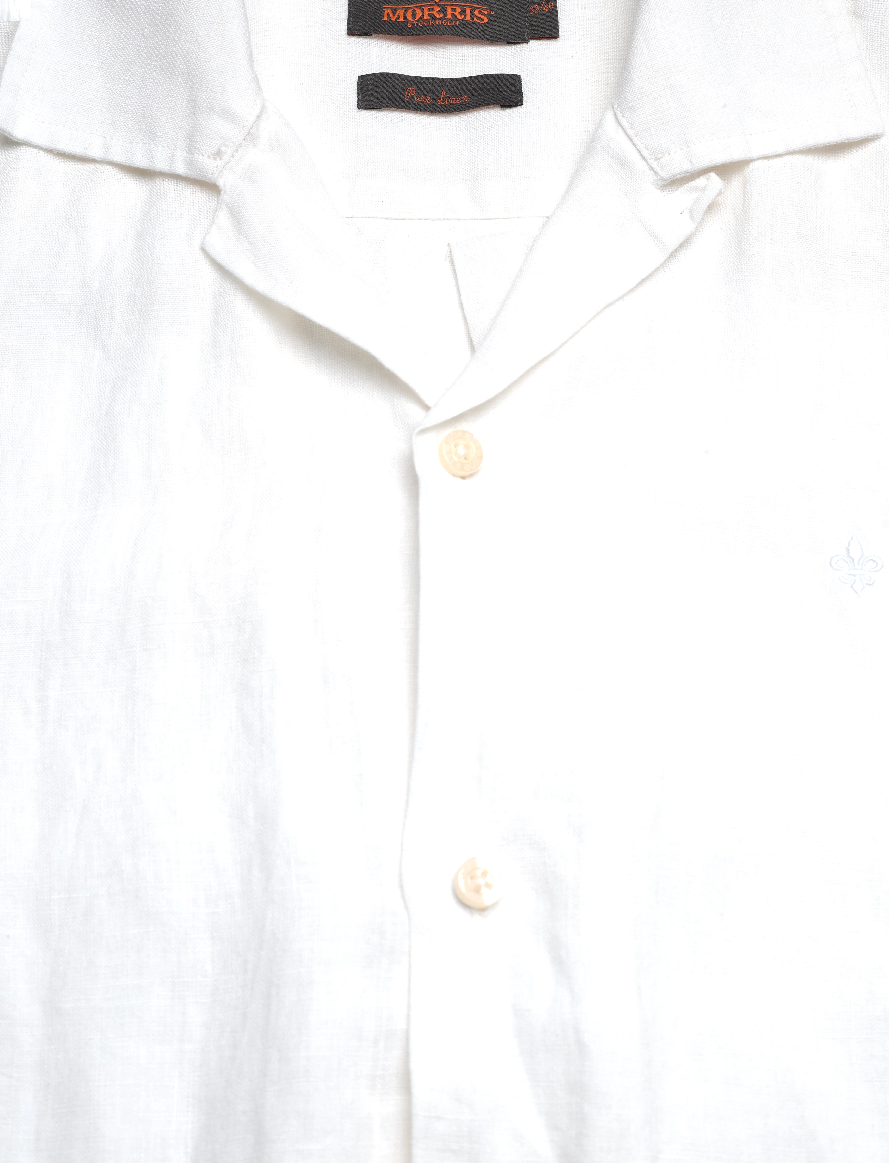 Morris - Short Sleeve Linen Shirt - white - 2