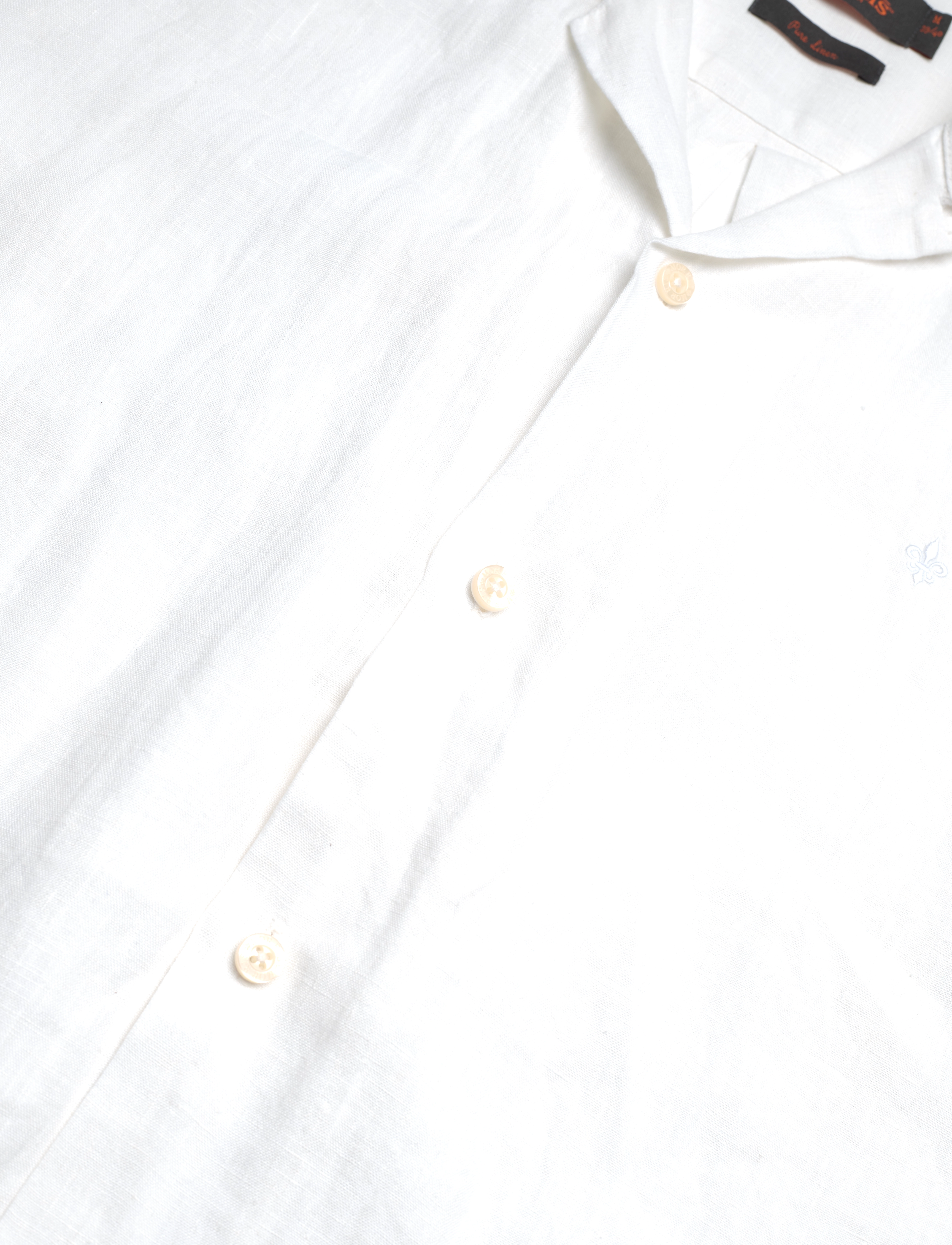 Morris - Short Sleeve Linen Shirt - white - 3