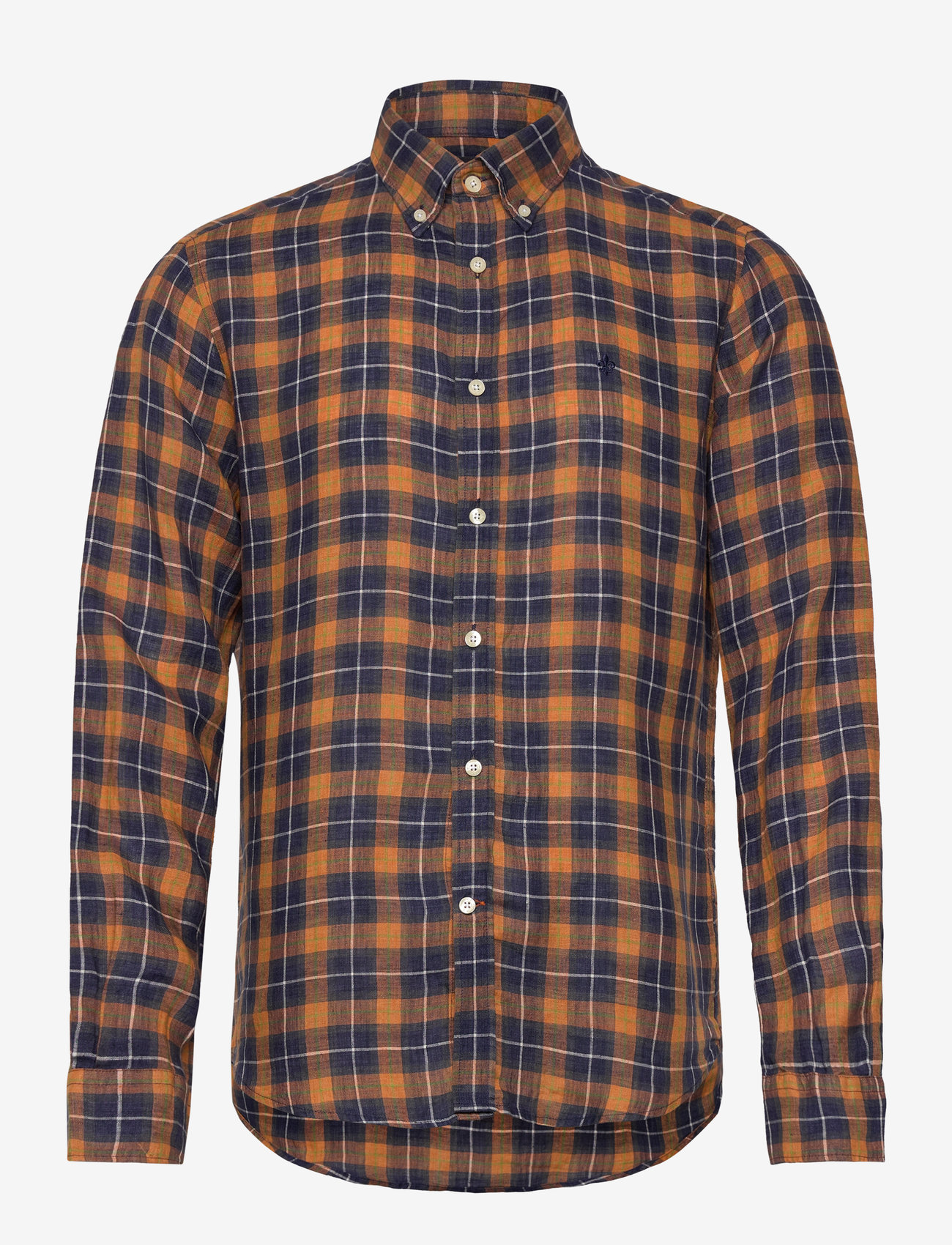 Morris - Linen Check BD Shirt - navy - 0