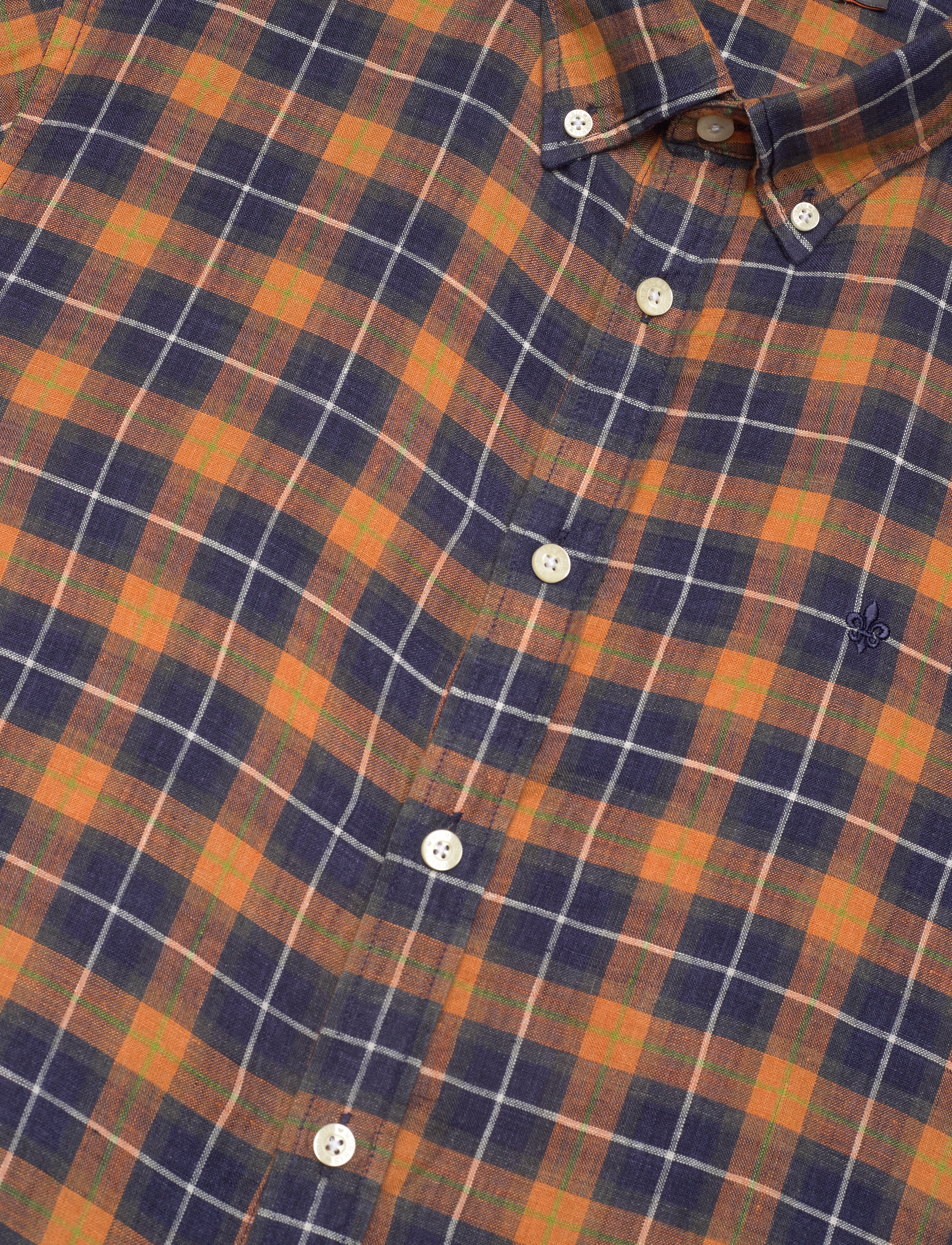 Morris - Linen Check BD Shirt - navy - 3