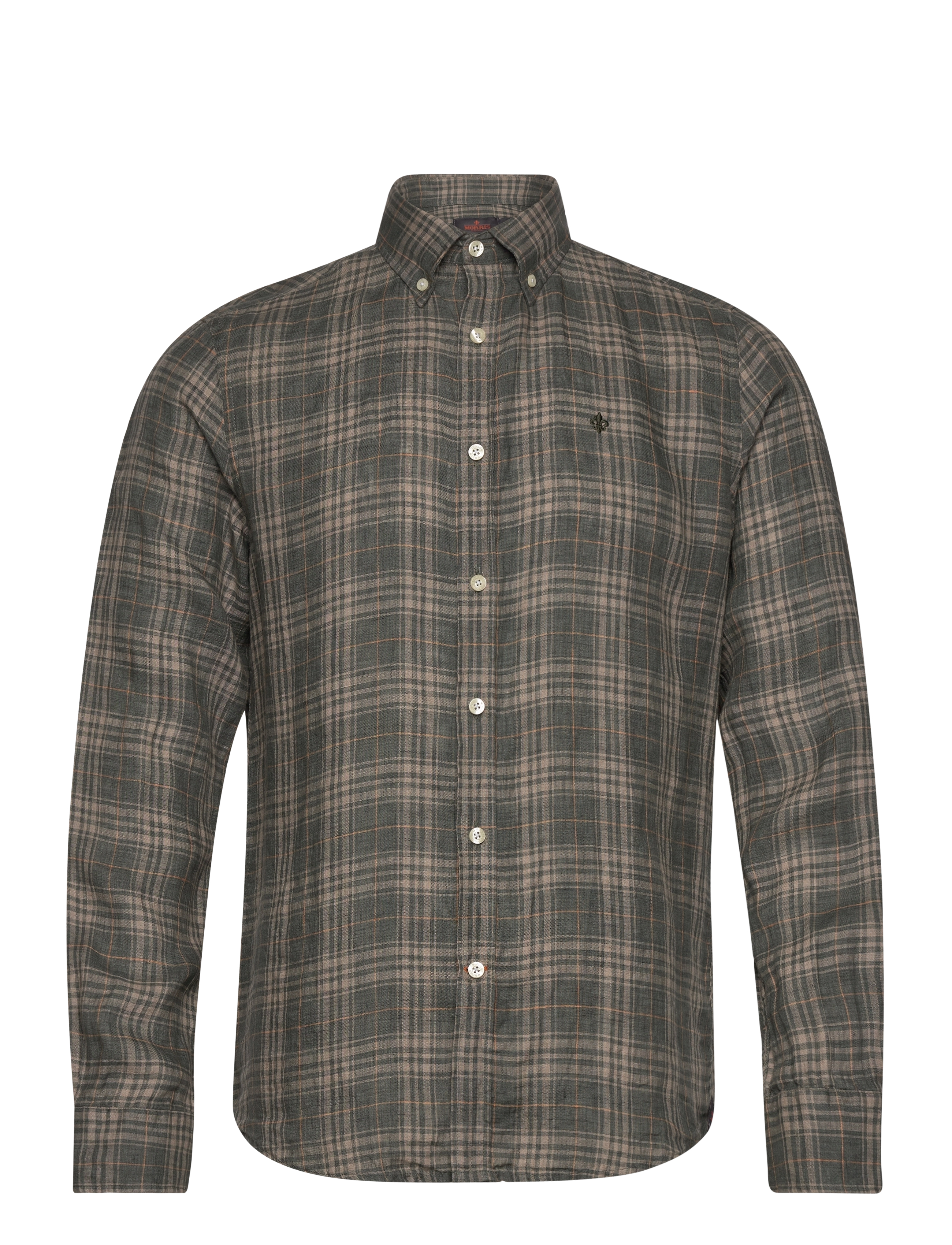Linen Check BD Shirt - OLIVE