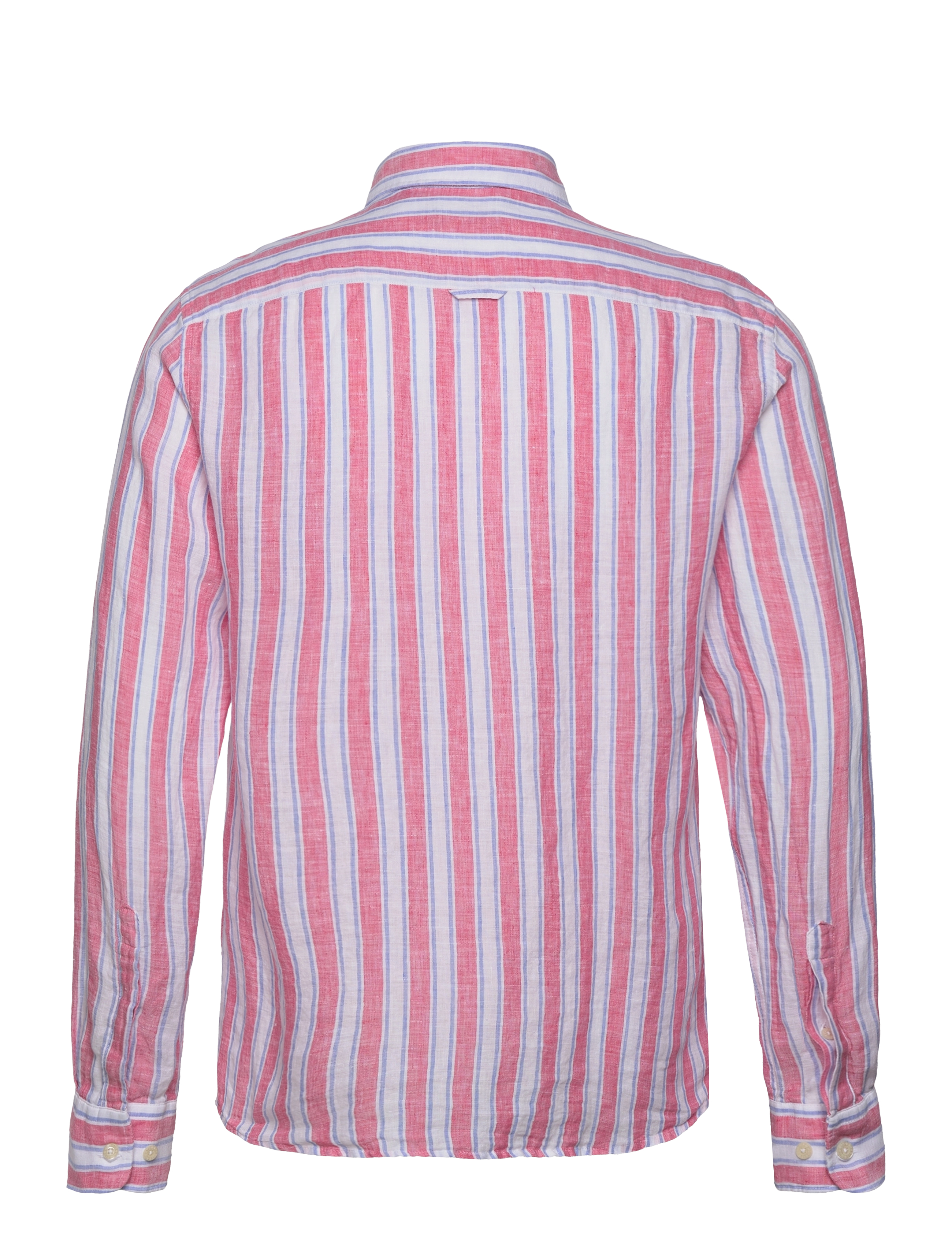 Morris - Happy Linen Stripe BD Shirt - cerise - 1