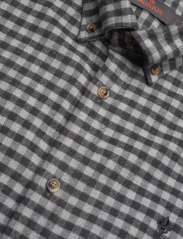 Morris - Flannel Check Shirt - ternede skjorter - grey - 3