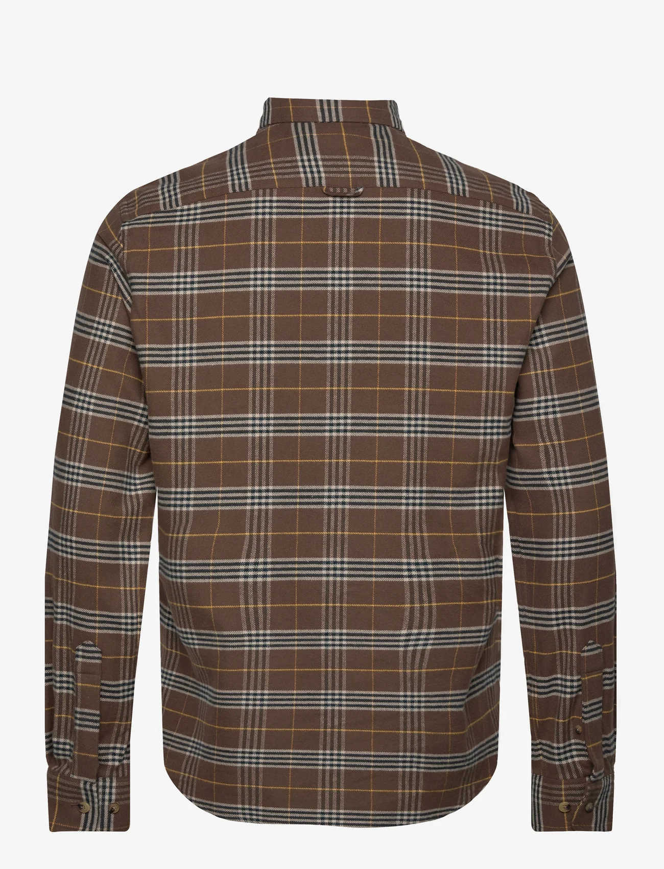 Morris - Flannel Big Check Shirt - rutiga skjortor - brown - 1
