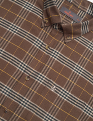 Morris - Flannel Big Check Shirt - rutede skjorter - brown - 3