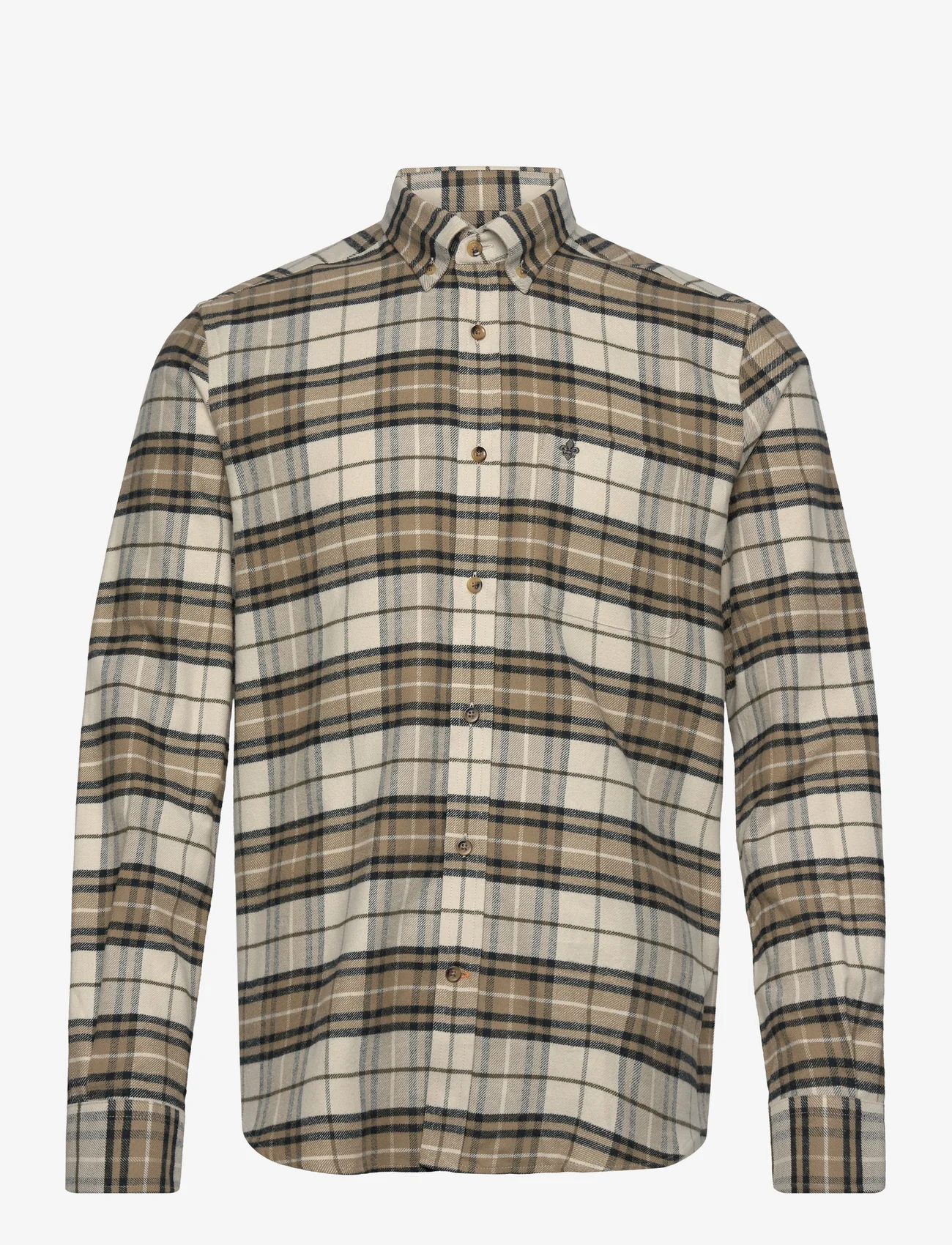 Morris - Flannel Big Check Shirt - rutede skjorter - off white - 0