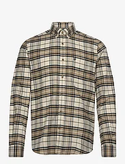 Morris - Flannel Big Check Shirt - ternede skjorter - off white - 0