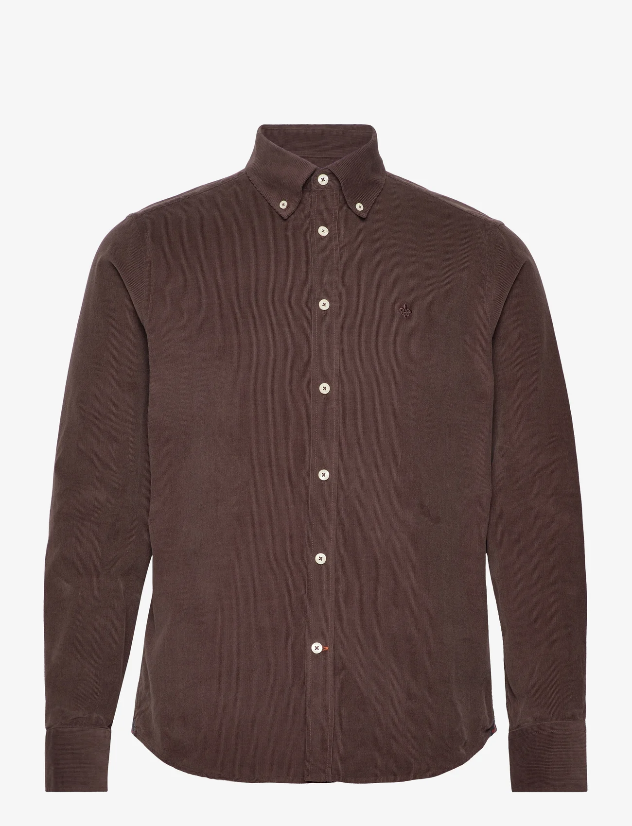 Morris - Douglas Cord Shirt - manchesterskjortor - brown - 0