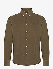 Morris - Douglas Cord Shirt - kordfløyelsskjorter - olive - 0