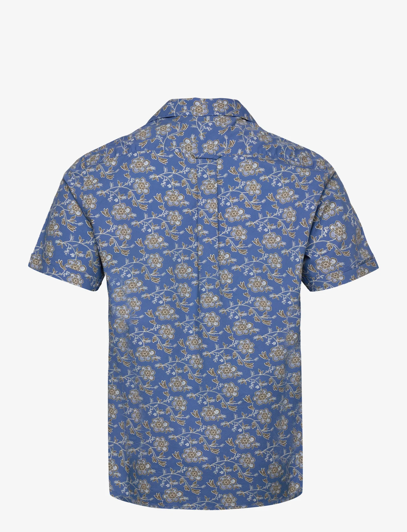 Morris - Printed Short Sleeve Shirt - kortärmade skjortor - blue - 1