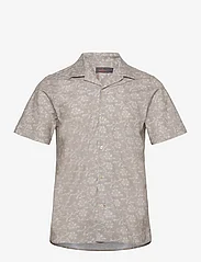 Morris - Printed Short Sleeve Shirt - kortärmade skjortor - khaki - 0