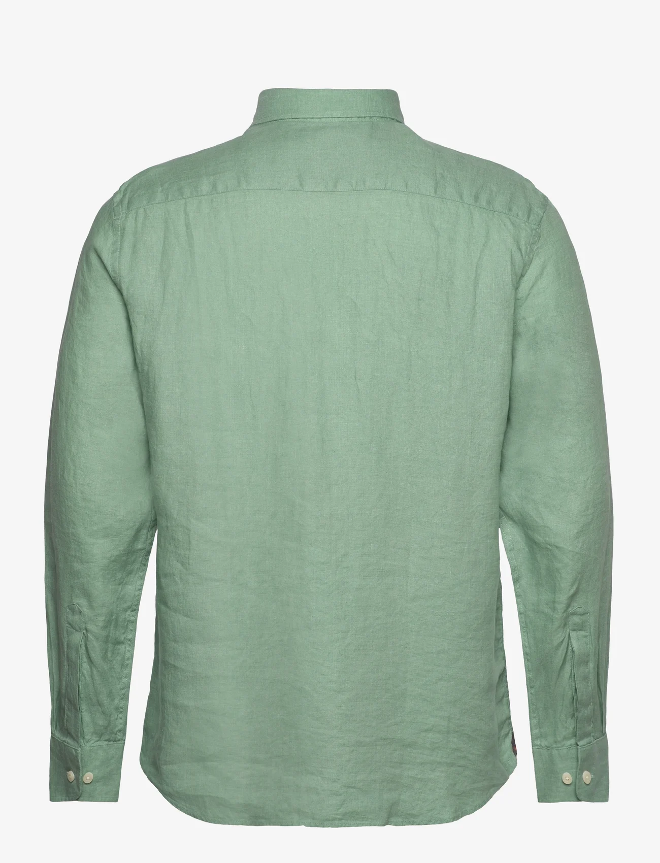 Morris - Douglas Linen Shirt-Classic Fit - peruskauluspaidat - green - 1