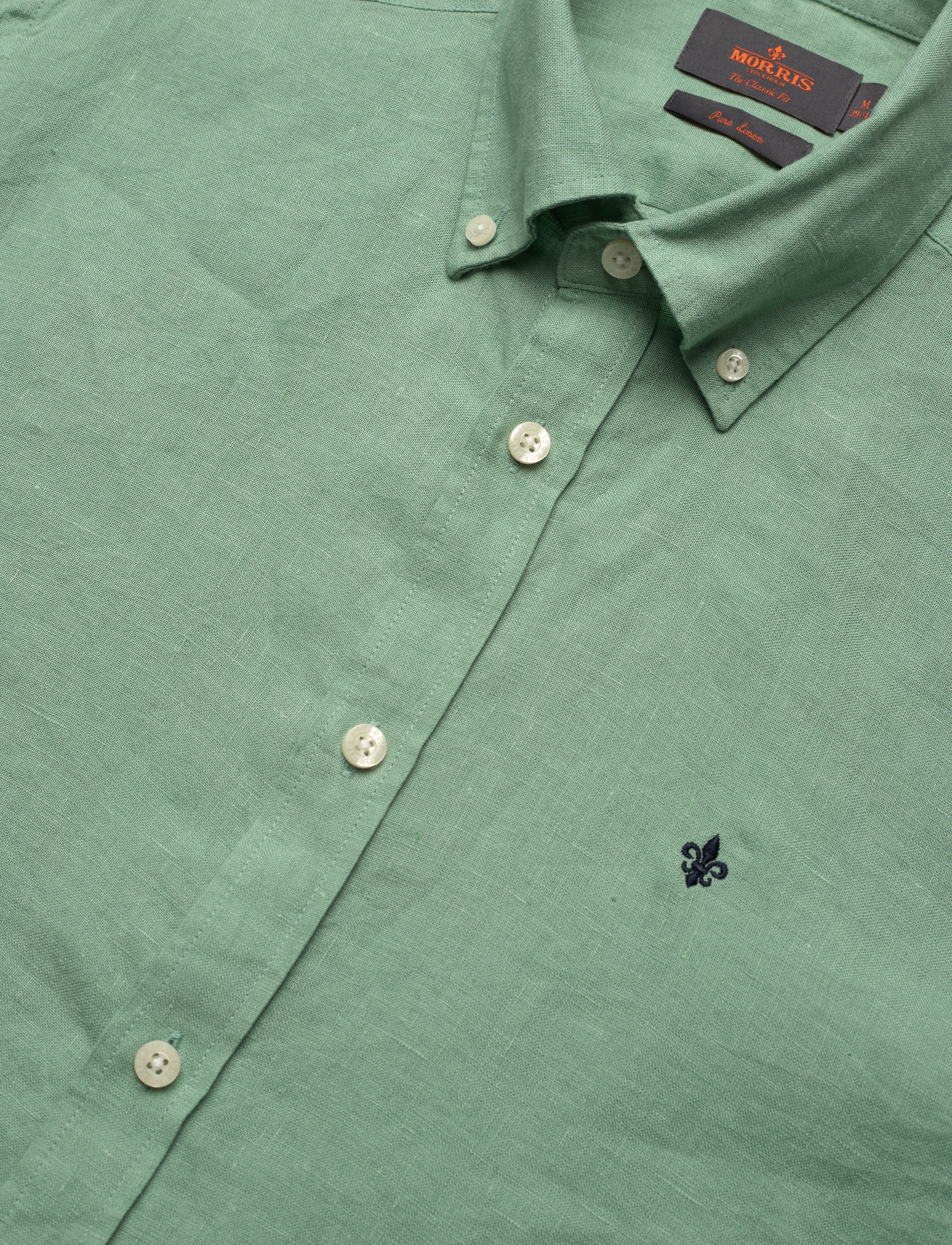 Morris - Douglas Linen Shirt-Classic Fit - green - 3