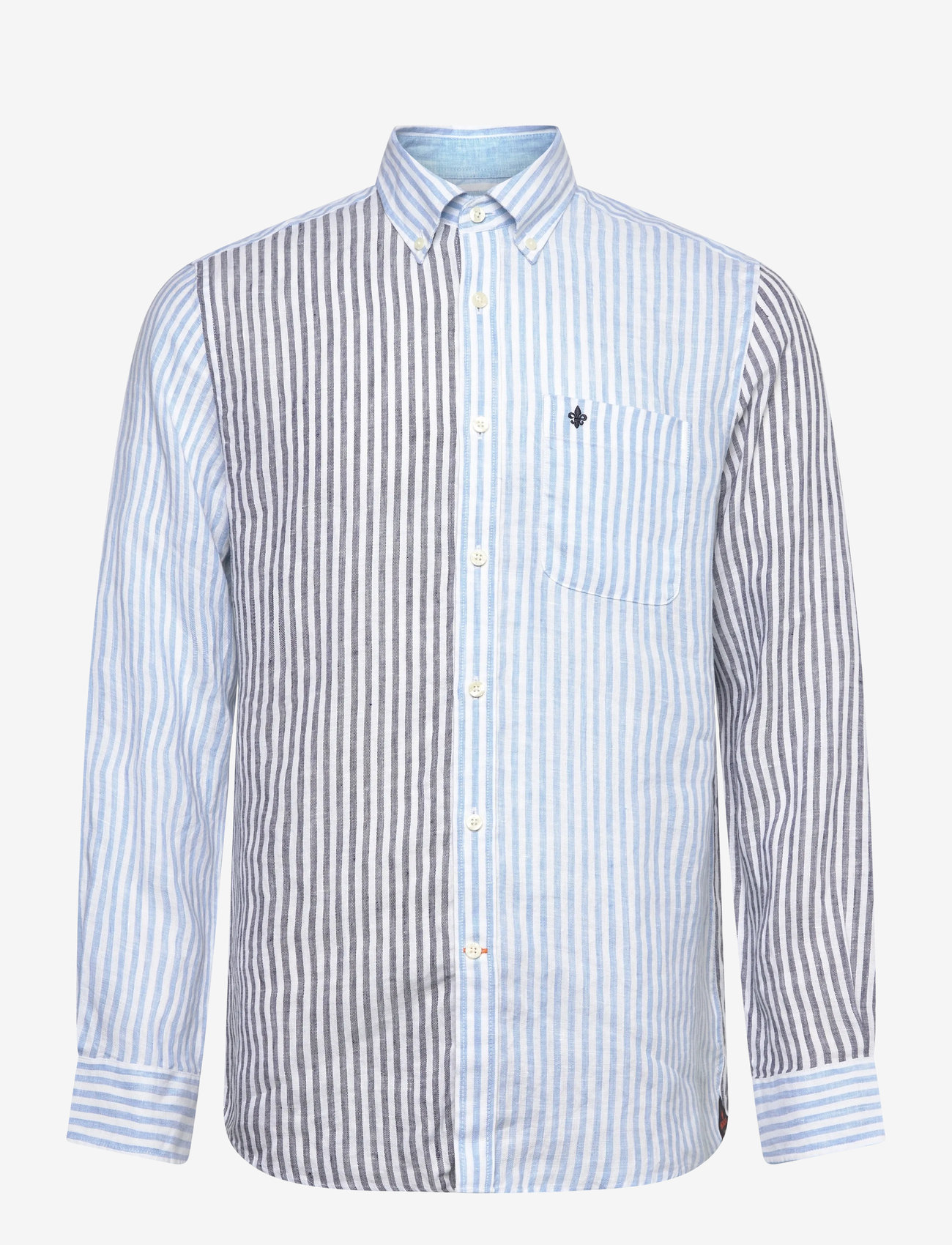 Morris - Douglas Linen Mix Shirt-Classic Fit - strīpaini krekli - blue - 0