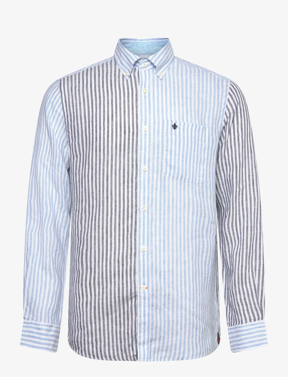 Morris - Douglas Linen Mix Shirt-Classic Fit - triibulised särgid - blue - 0
