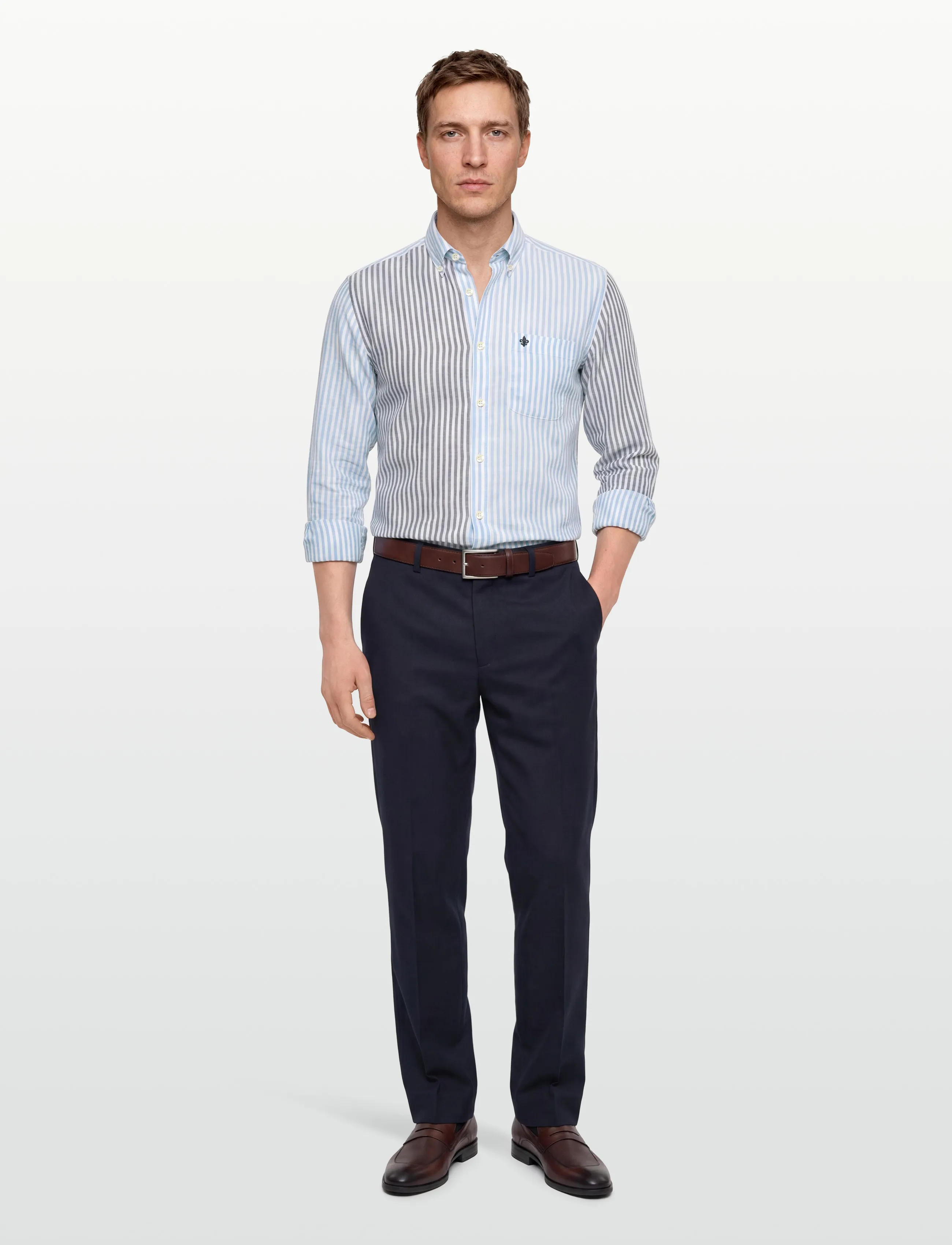 Morris Douglas Linen Mix Shirt-Classic Fit, L, Shirts, Weiß - Männerswear