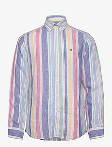 Linen Happy Stripe Shirt-Classic Fit, Morris