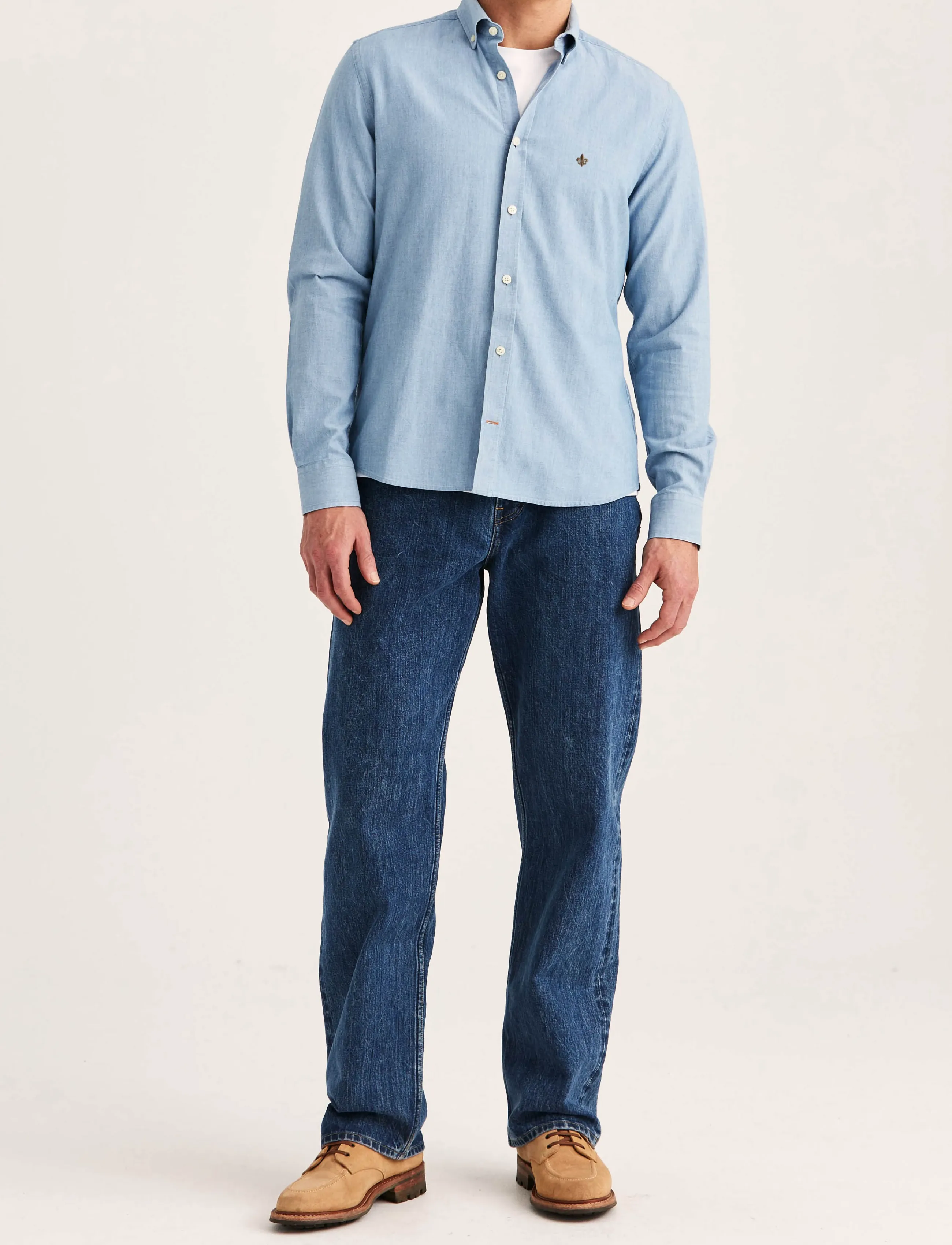 Morris - Morris Chambray Shirt - Slim Fit - vabaajasärgid - blue - 3