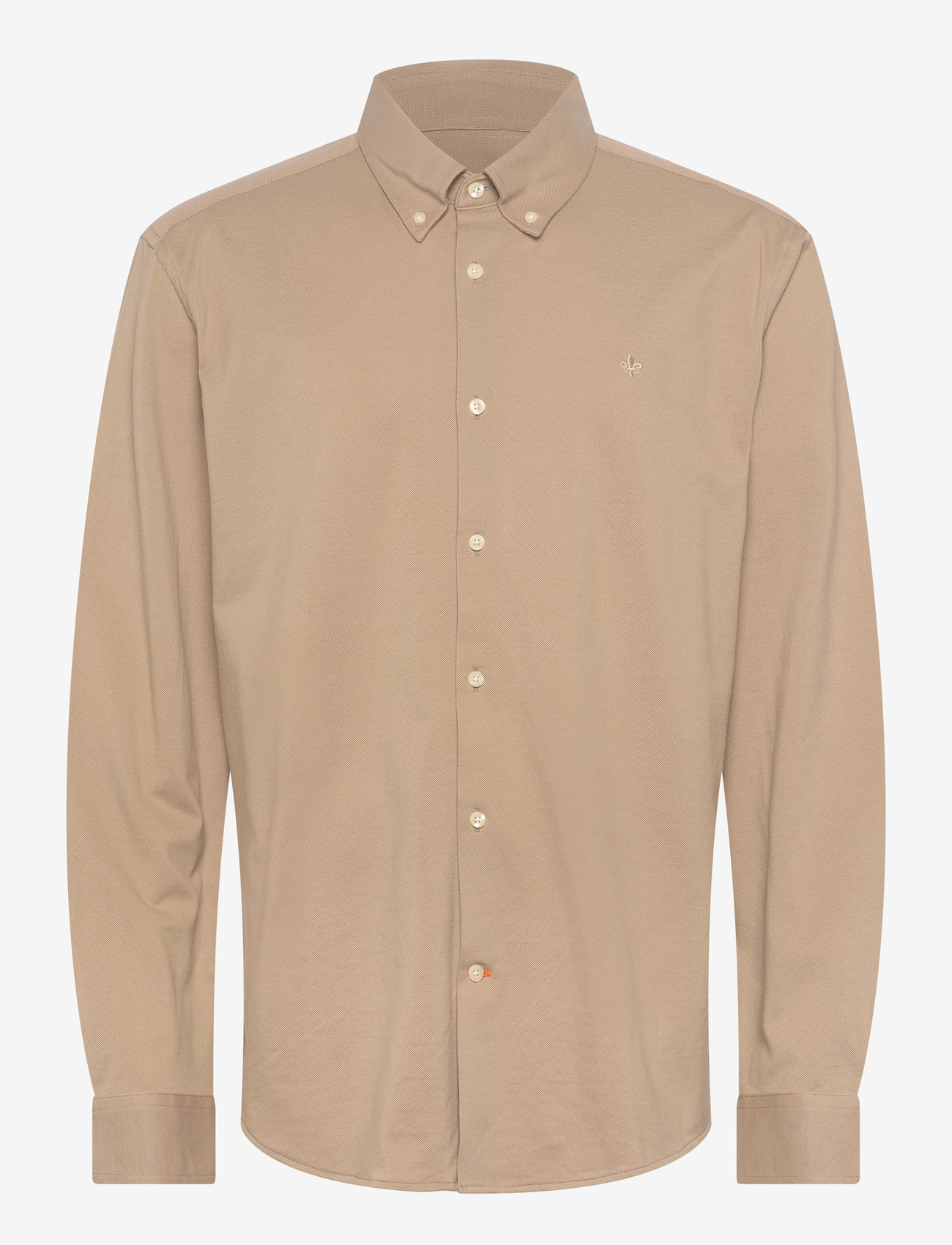Morris - Eddie Pique Shirt - Slim Fit - oxford skjorter - khaki - 1