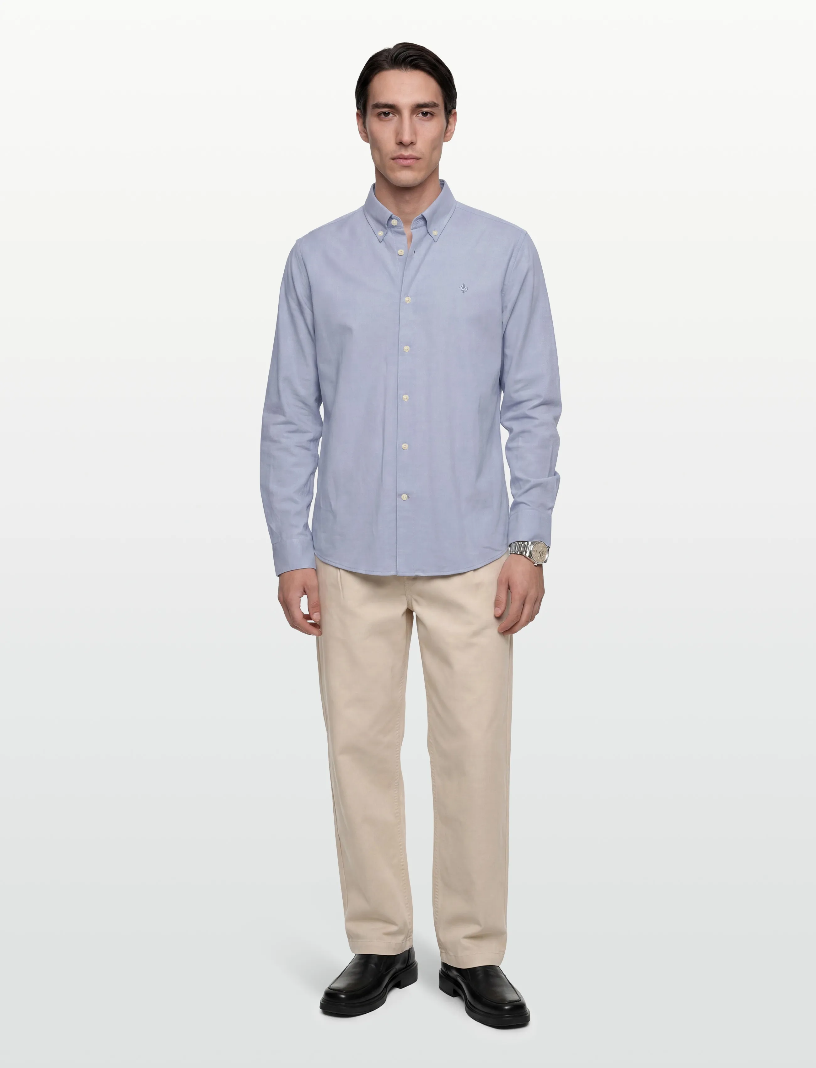 Morris - Eddie Pique Shirt - Slim Fit - casual skjorter - light blue - 0