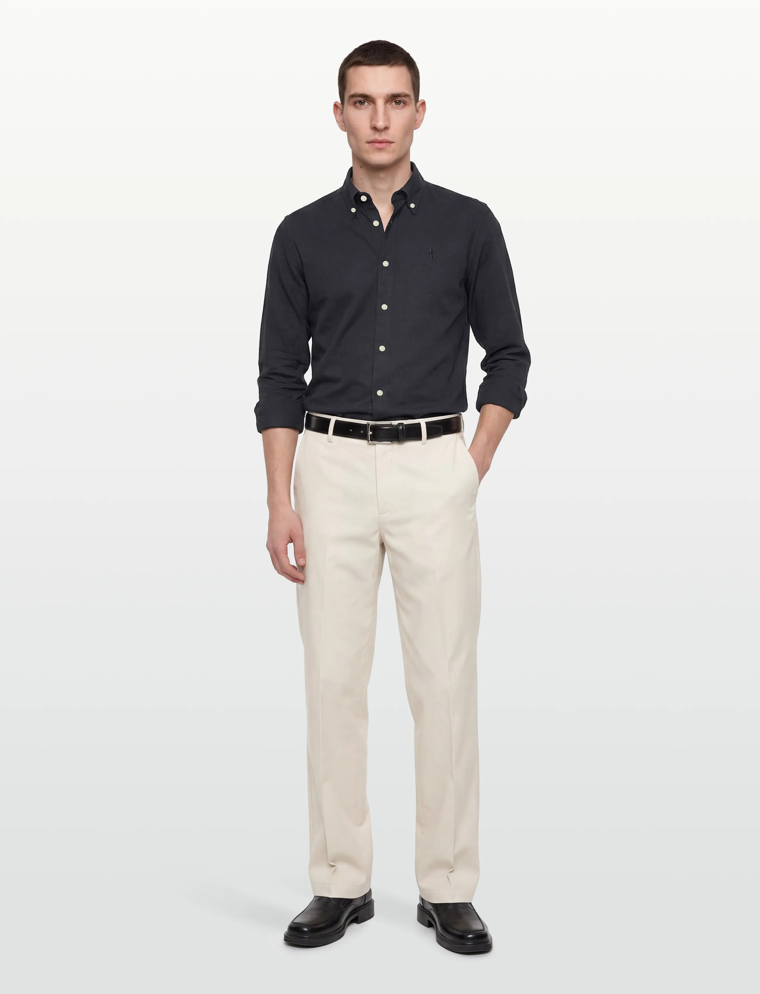 Morris Eddie Pique Shirt - Slim Fit - Skjorter - OLD BLUE / navy