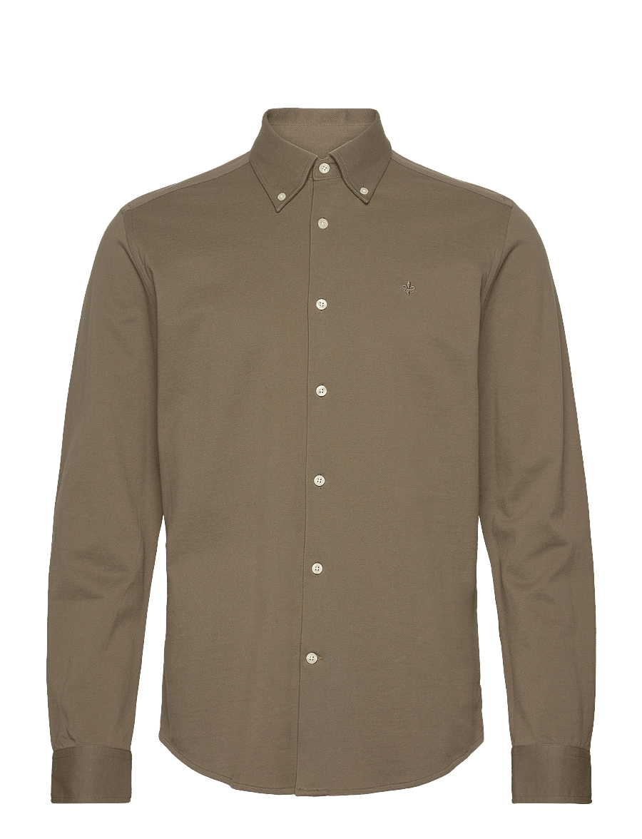 Morris - Eddie Pique Shirt - Slim Fit - oxford-hemden - olive - 0