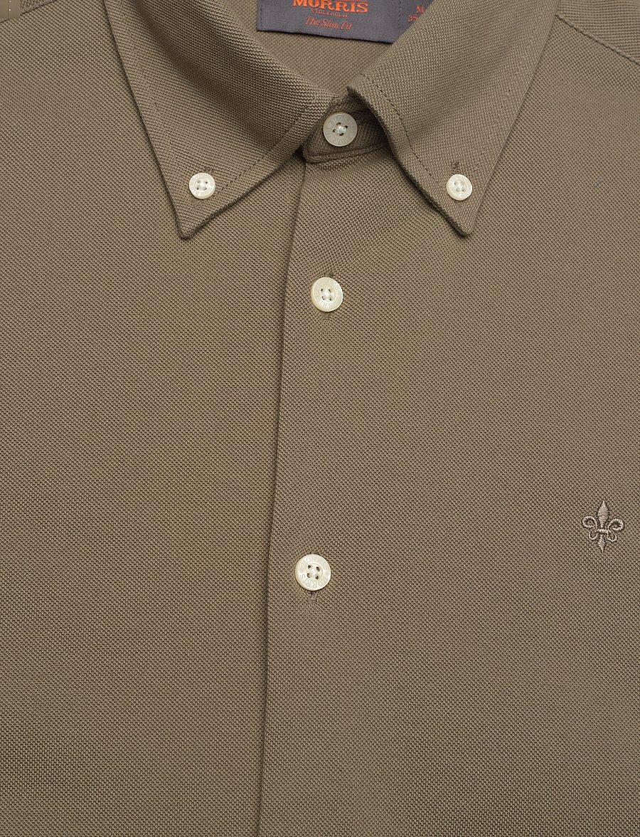 Morris - Eddie Pique Shirt - Slim Fit - oxford-hemden - olive - 2