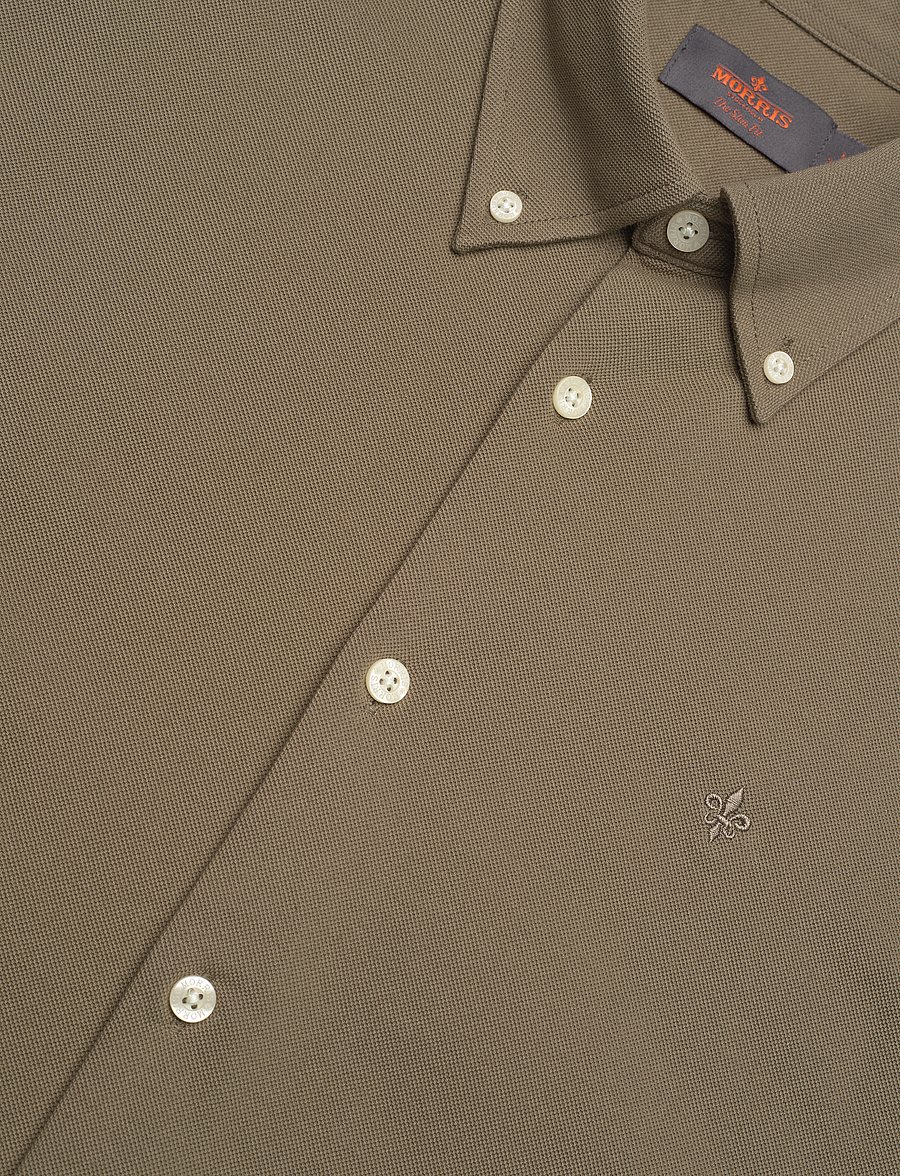 Morris - Eddie Pique Shirt - Slim Fit - oxford-hemden - olive - 3