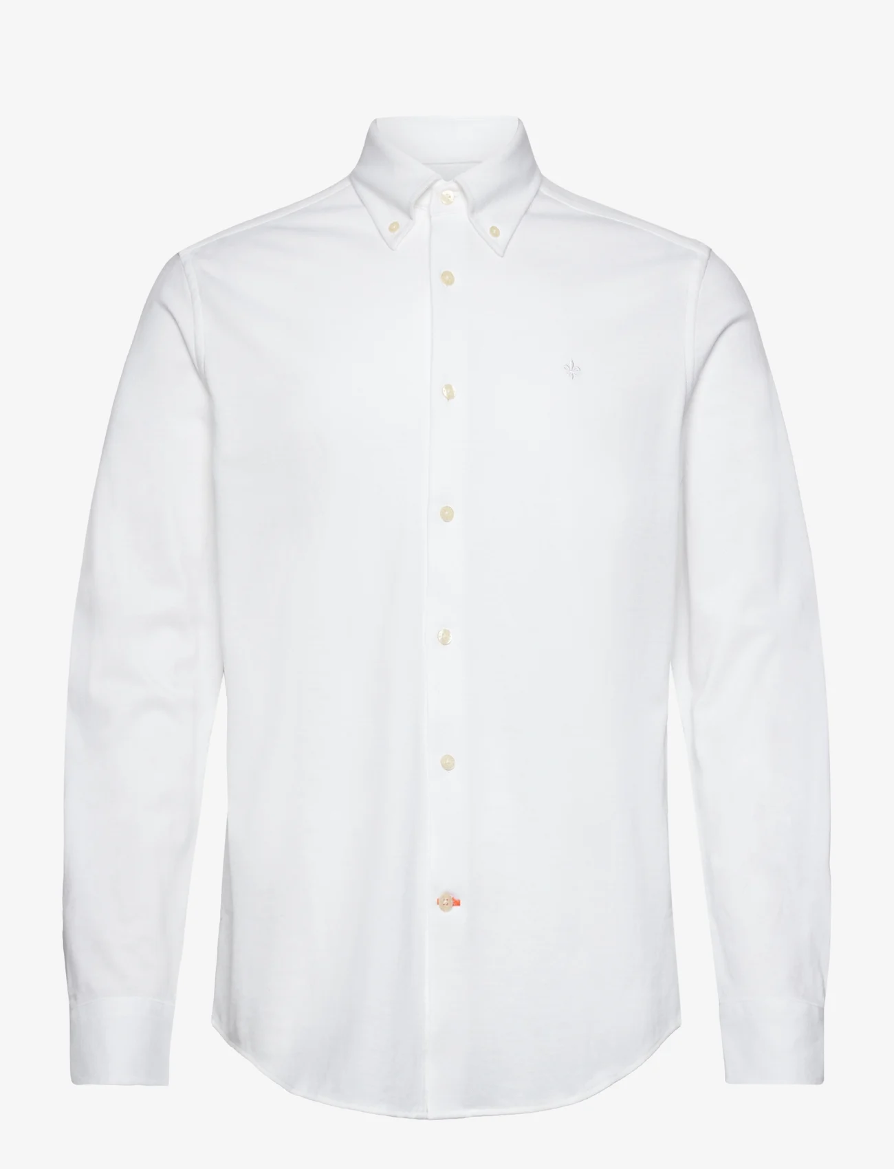 Morris - Eddie Pique Shirt - Slim Fit - basic shirts - white - 0
