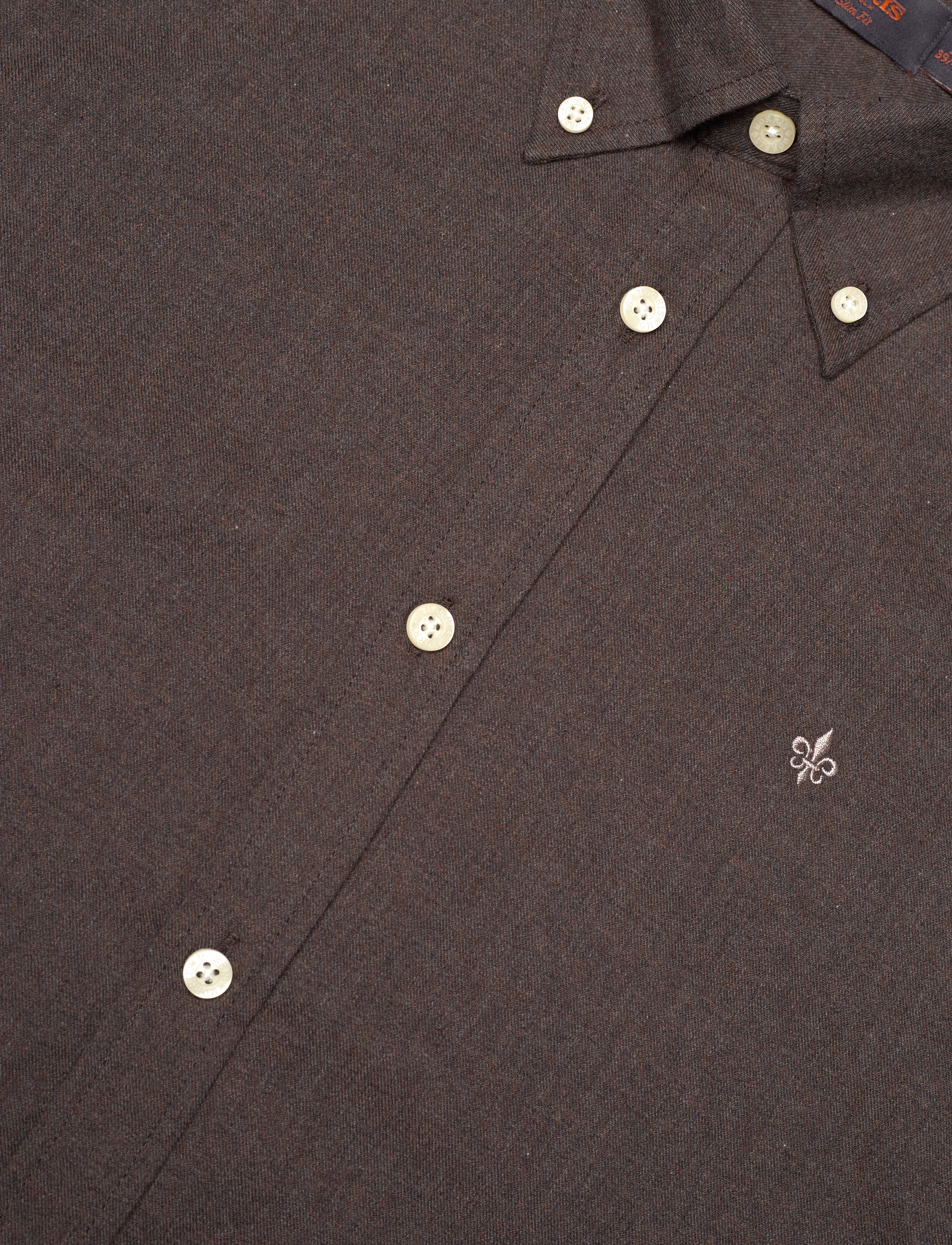 Morris - Watts Flannel Shirt-Slim Fit - oxford shirts - brown - 3