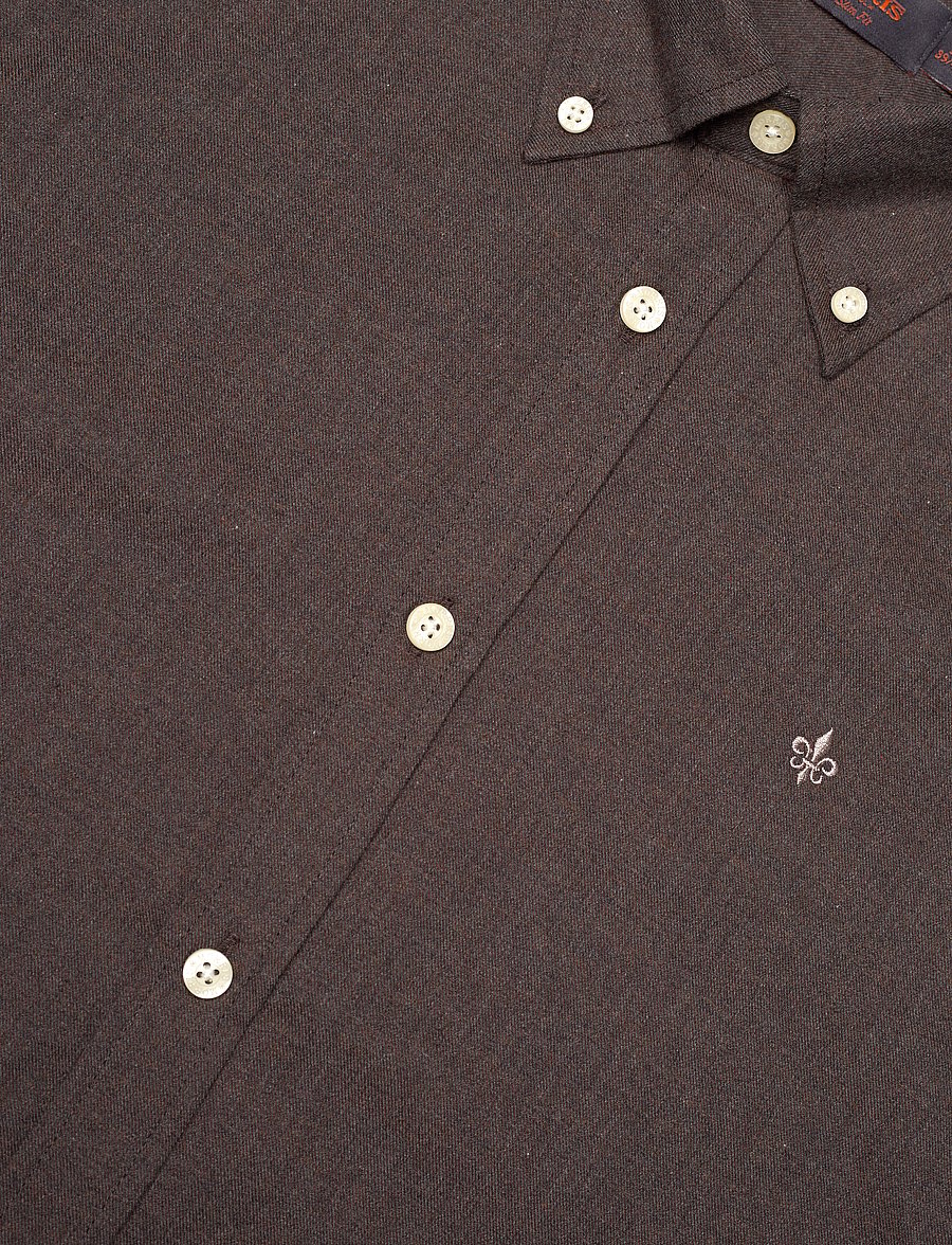 Morris - Watts Flannel Shirt-Slim Fit - oxford shirts - brown - 3