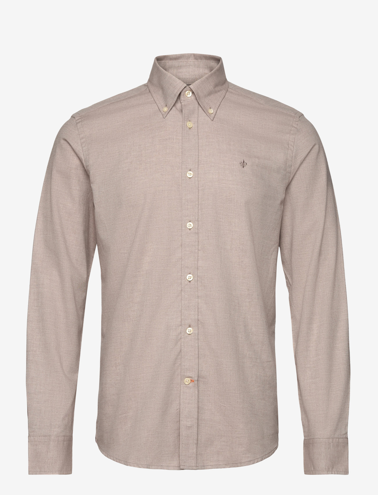 Morris - Watts Flannel Shirt-Slim Fit - oxford shirts - khaki - 0